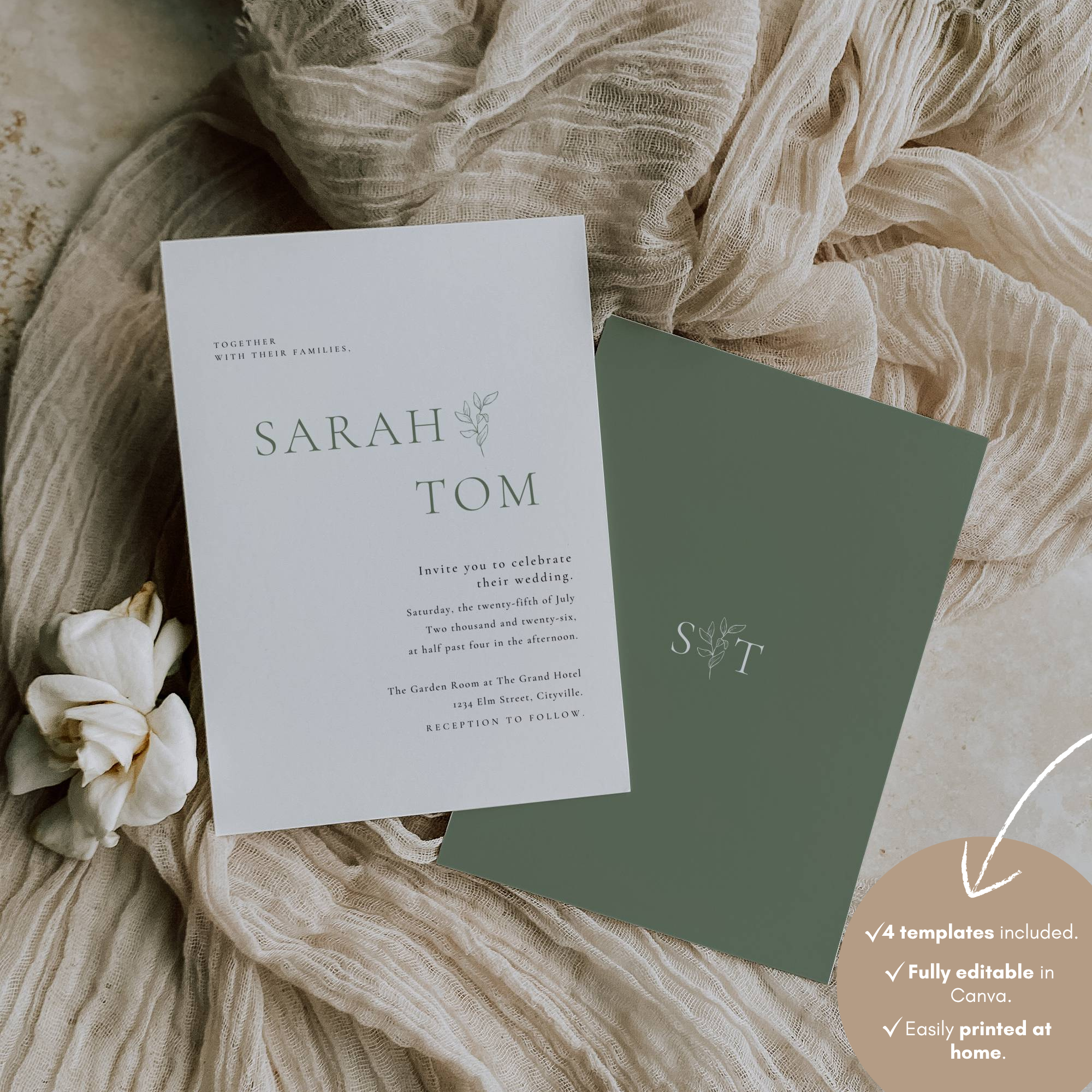 Oliva Essence Wedding Invitation Template