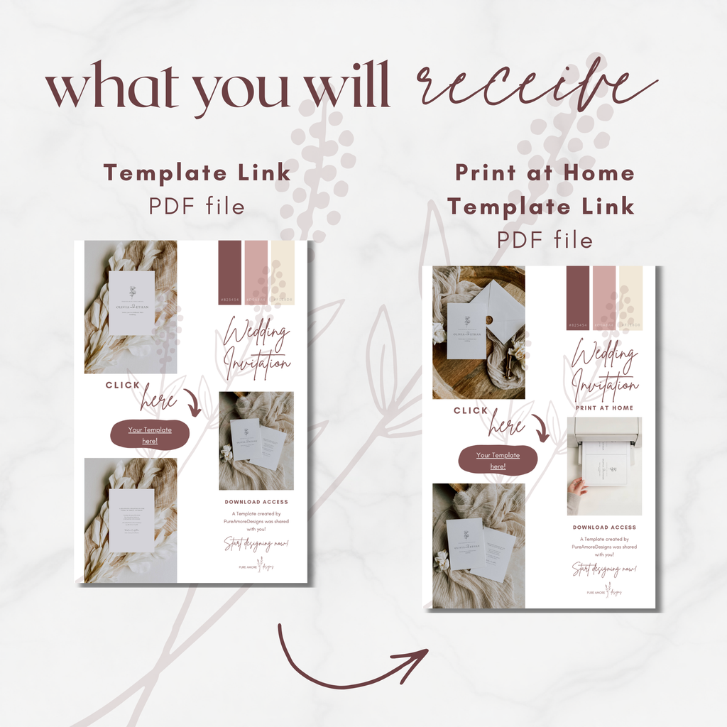 Alba Serenity Wedding Invitation Suite Templates Bundle