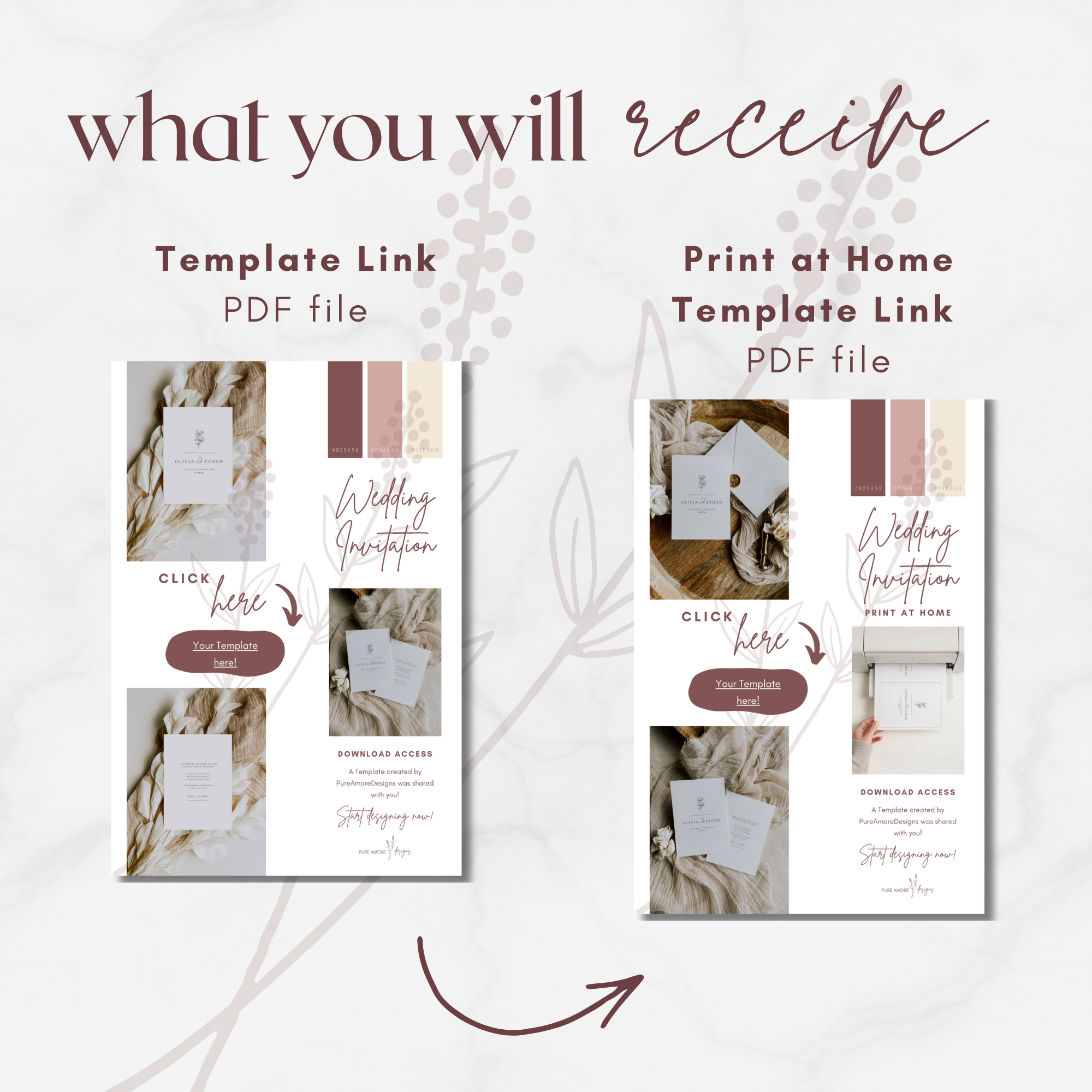 Alba Serenity Wedding Invitation Suite Templates Bundle