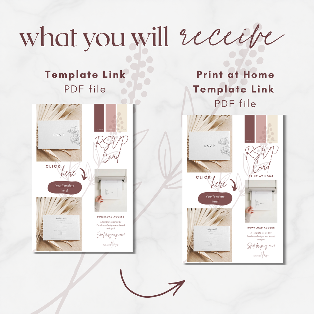 Alba Serenity Wedding Invitation Suite Templates Bundle