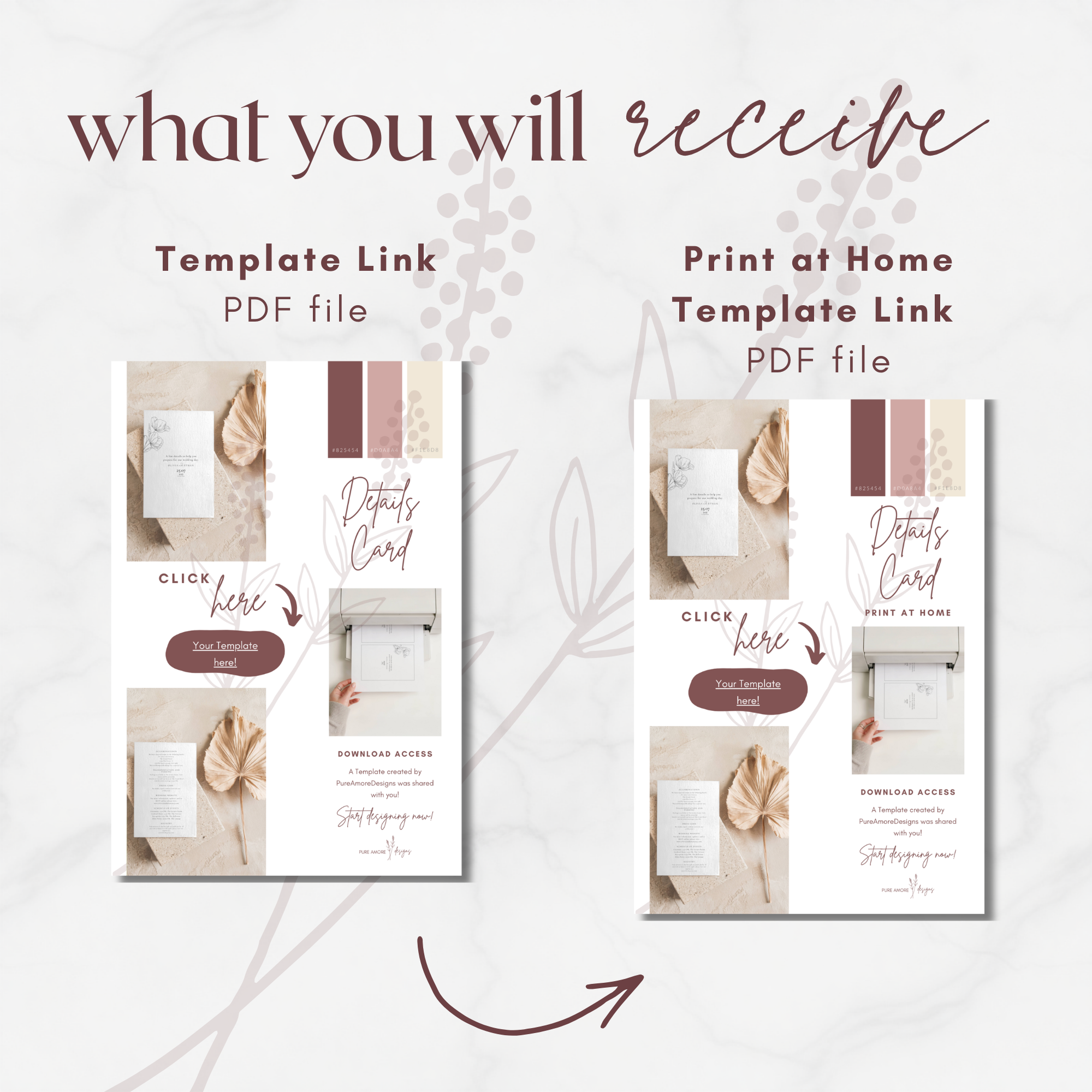 Alba Serenity Wedding Invitation Suite Templates Bundle