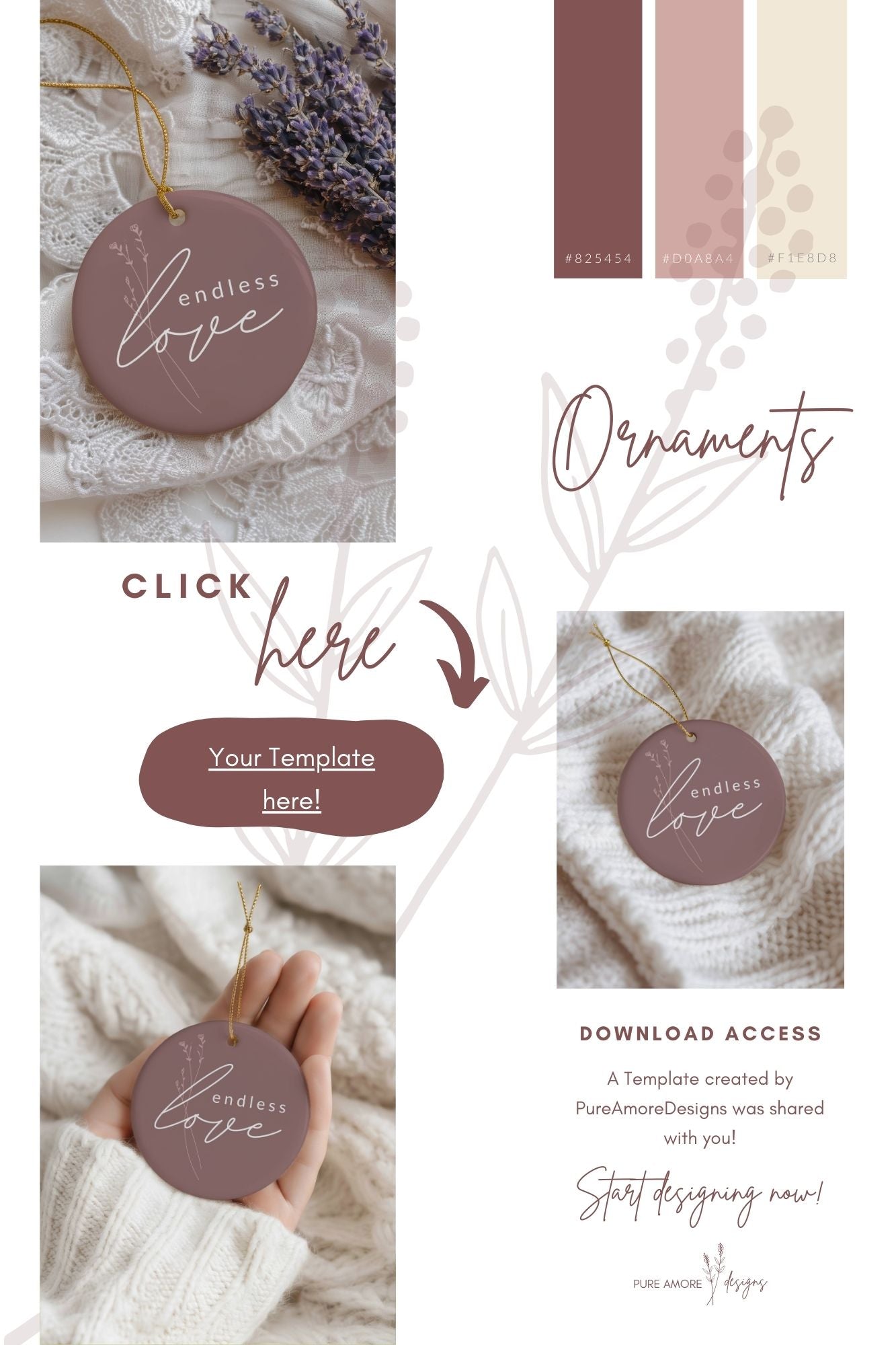 Ornament Template "Endless Love" | The Modern Romantic Collection