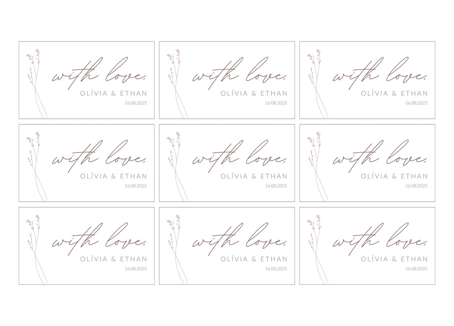 Favors Tag Template | Modern Romantic Collection
