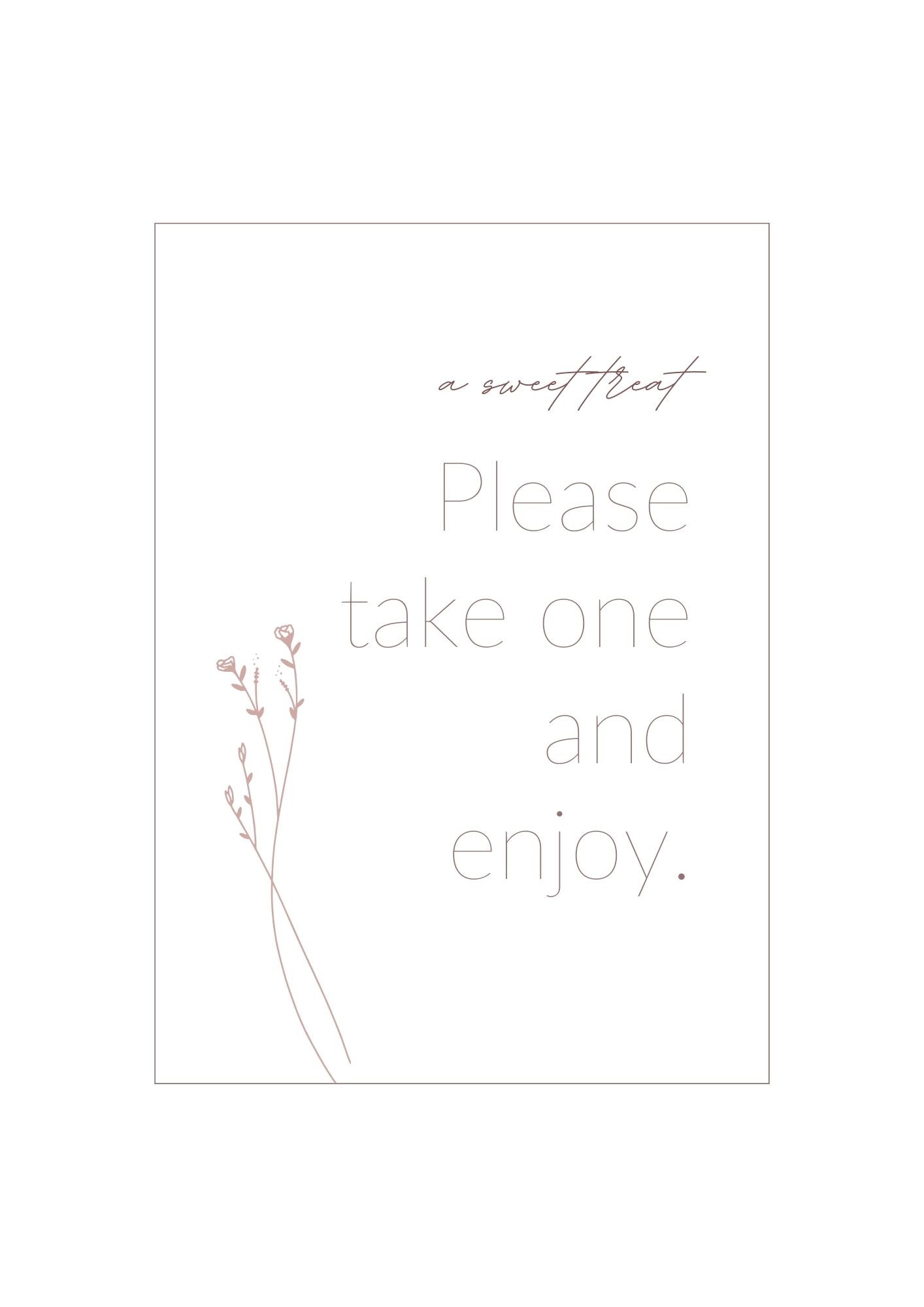 Favors Sign Template 5''x7'' | Modern Romantic Collection