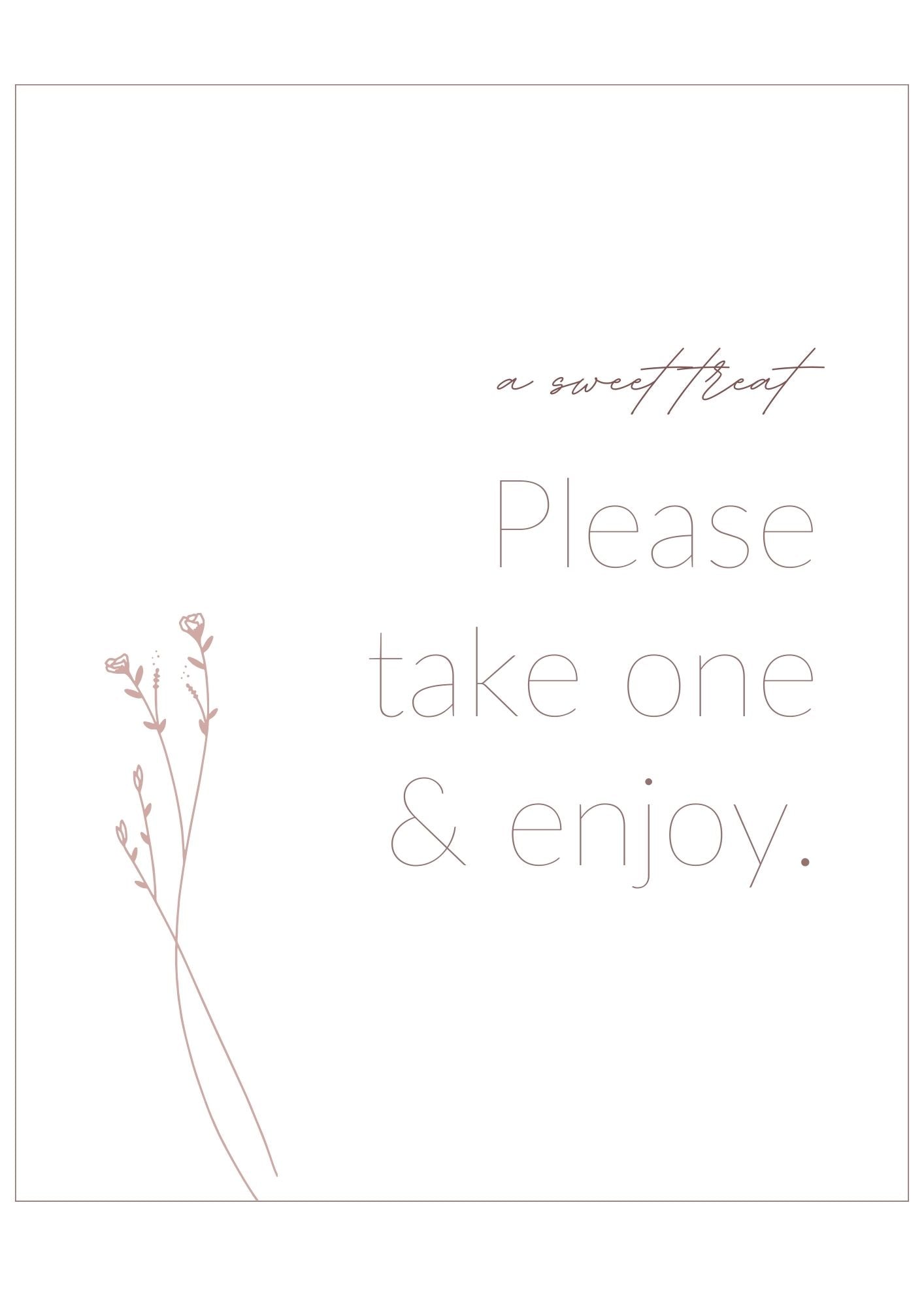 Favors Sign Template 8''x10'' | Modern Romantic Collection