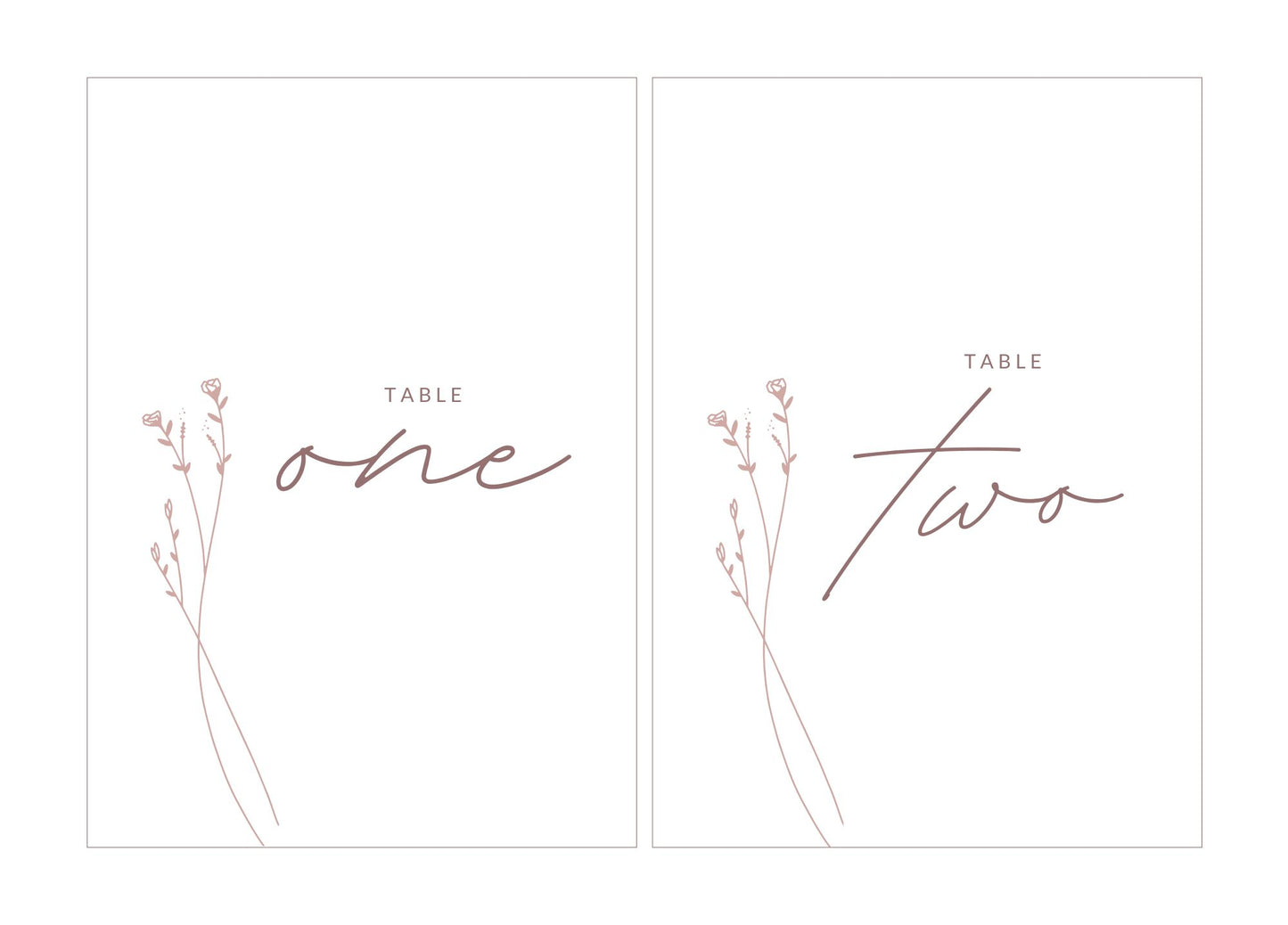 Table Numbers Template 5''x7'' | Modern Romantic Collection