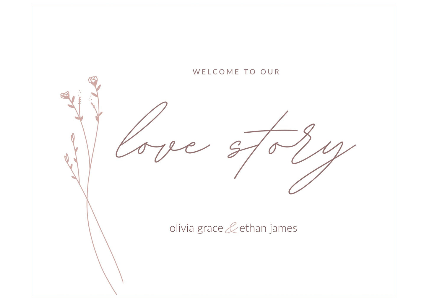 Welcome Sign Template 10''x8'' | Modern Romantic Collection