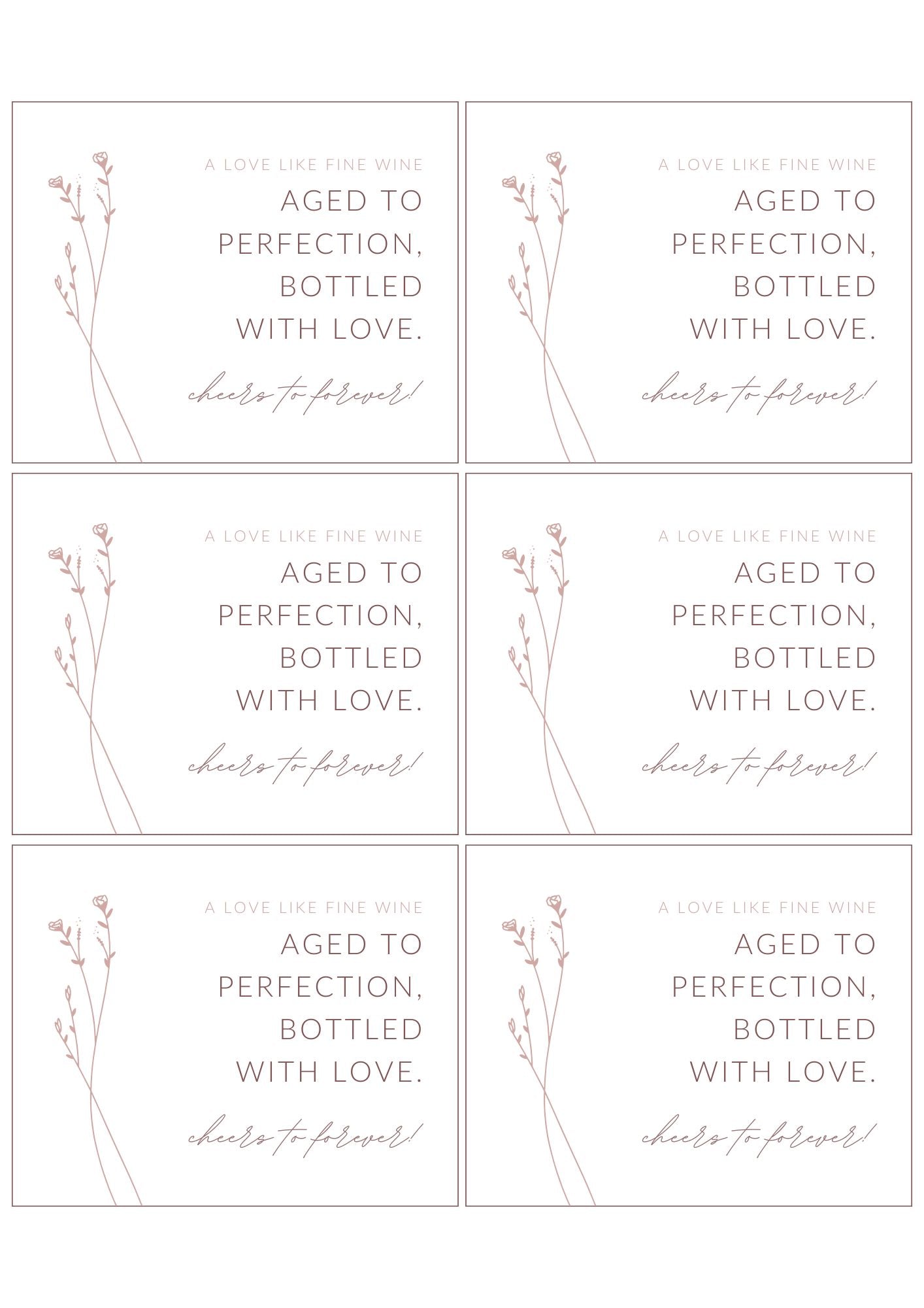 Wine Label Template | Option 01 | Modern Romantic Collection