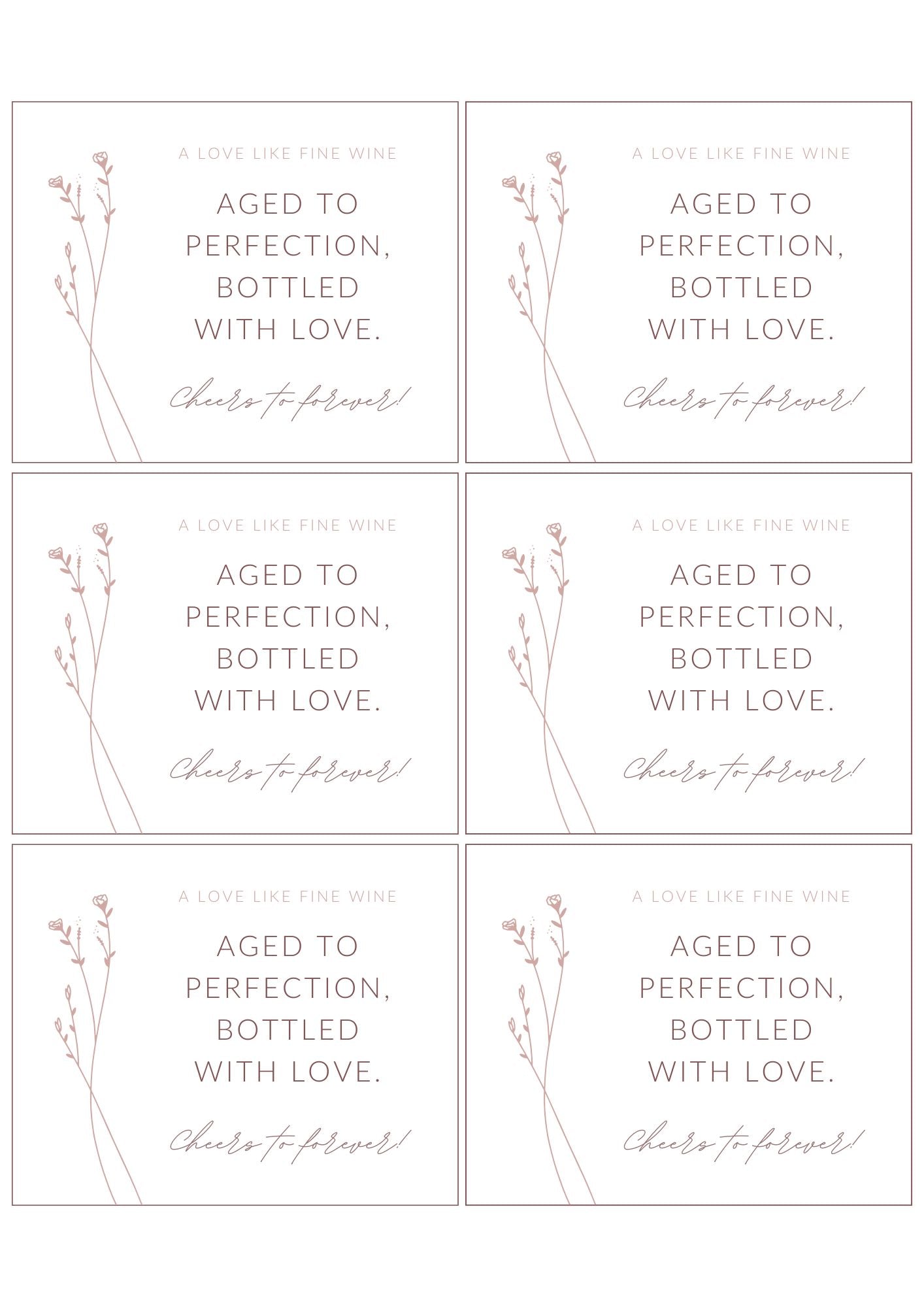 Wine Label Template | Option 02 | Modern Romantic Collection
