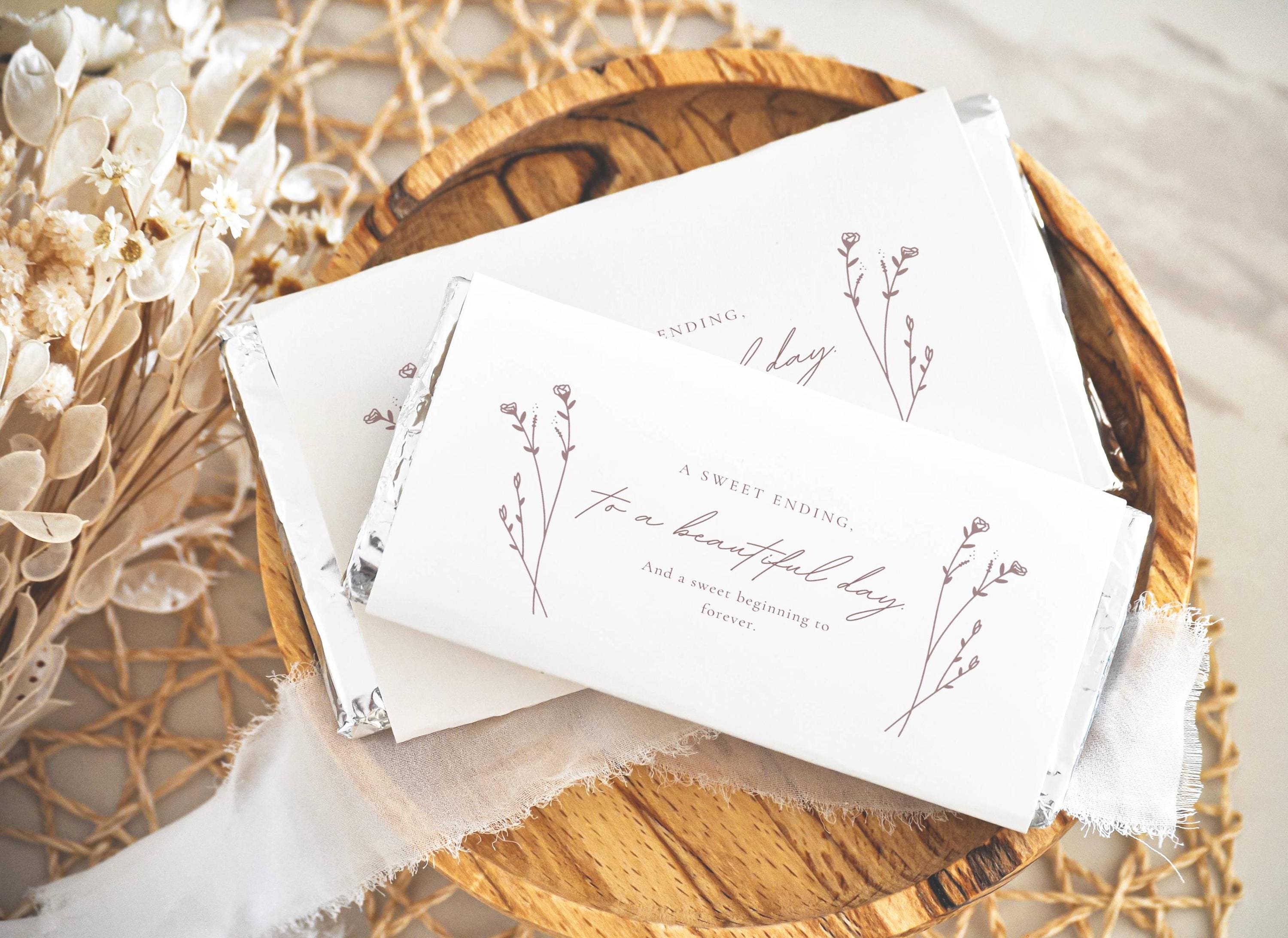 Modern Romantic Chocolate Bar Wrapper Template