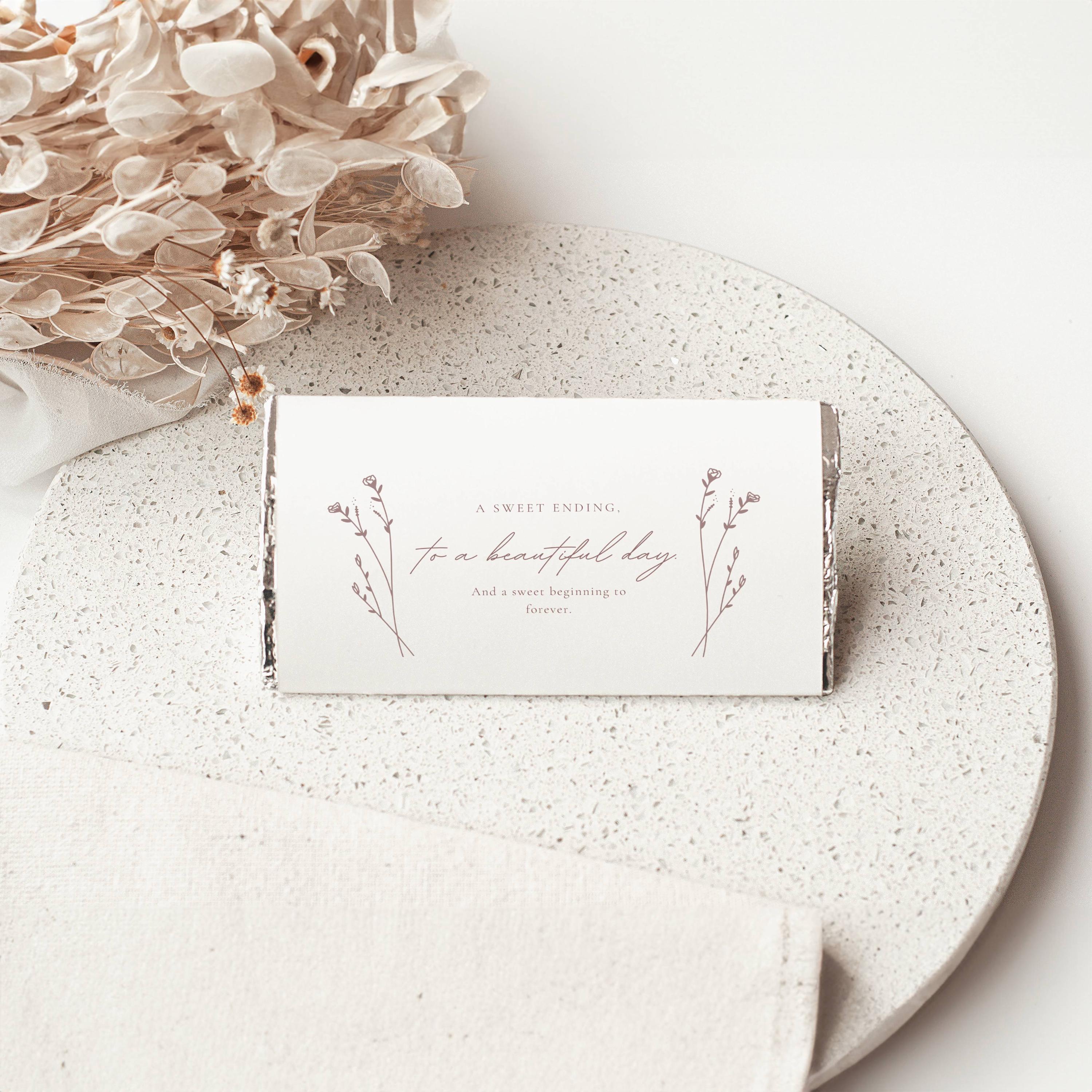 Modern Romantic Chocolate Bar Wrapper Template