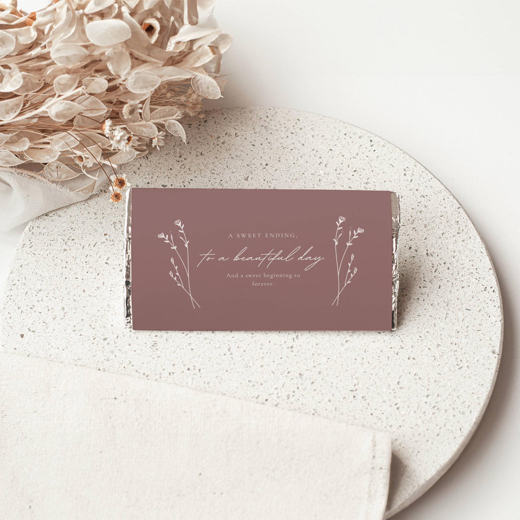 Modern Romantic Chocolate Bar Wrapper Template