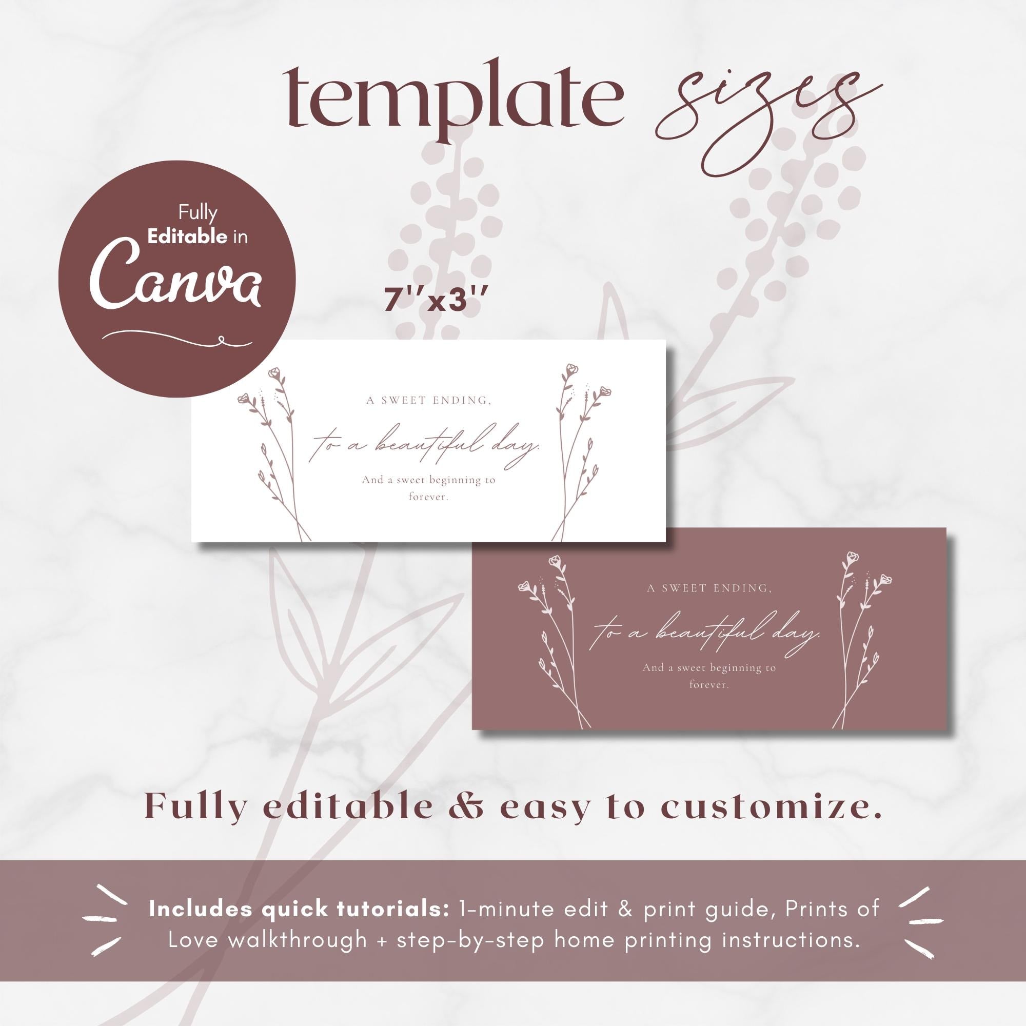 Modern Romantic Chocolate Bar Wrapper Template