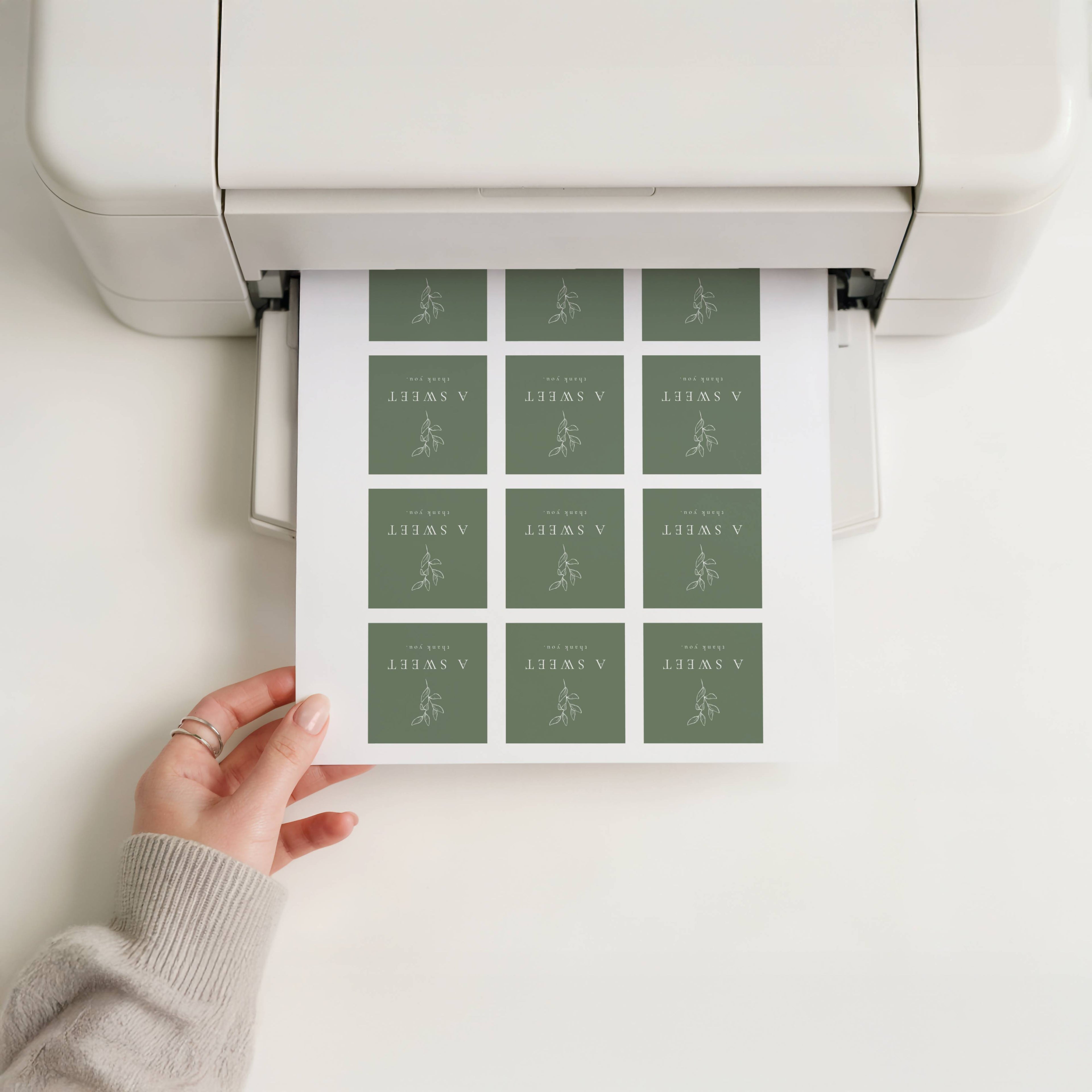 Oliva Essence Wedding Favor Sticker Template