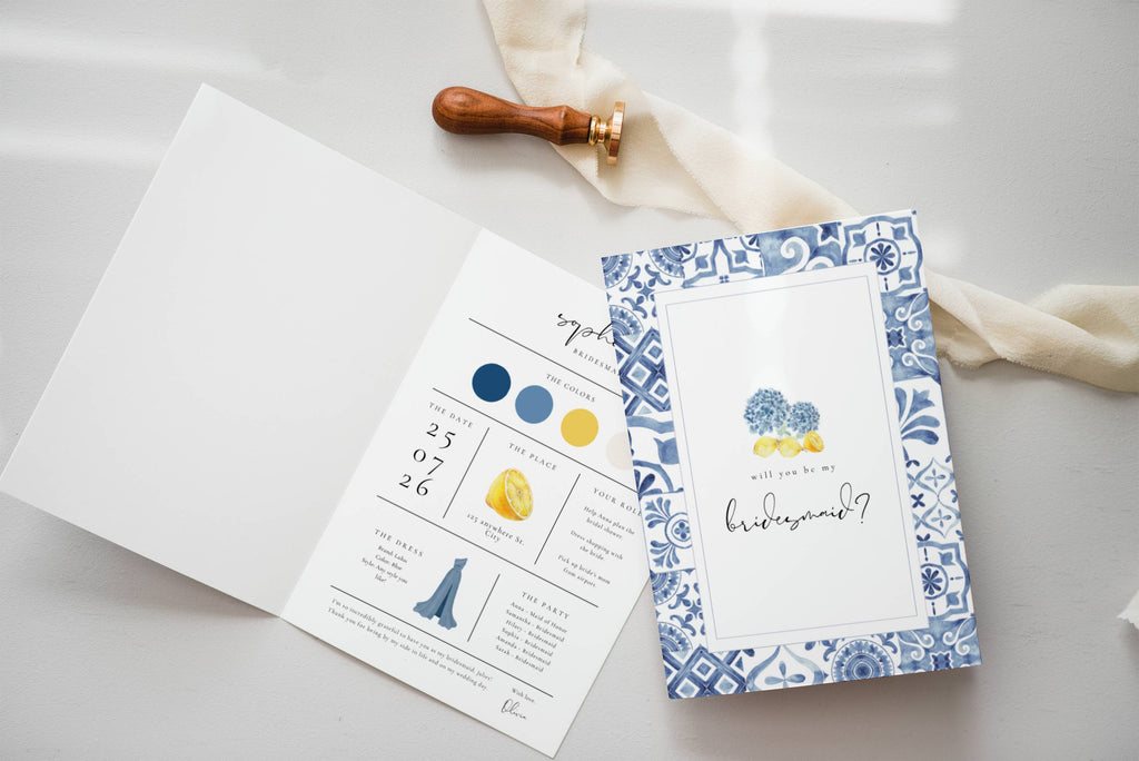 Solea Mare Bridesmaid Info Card Template