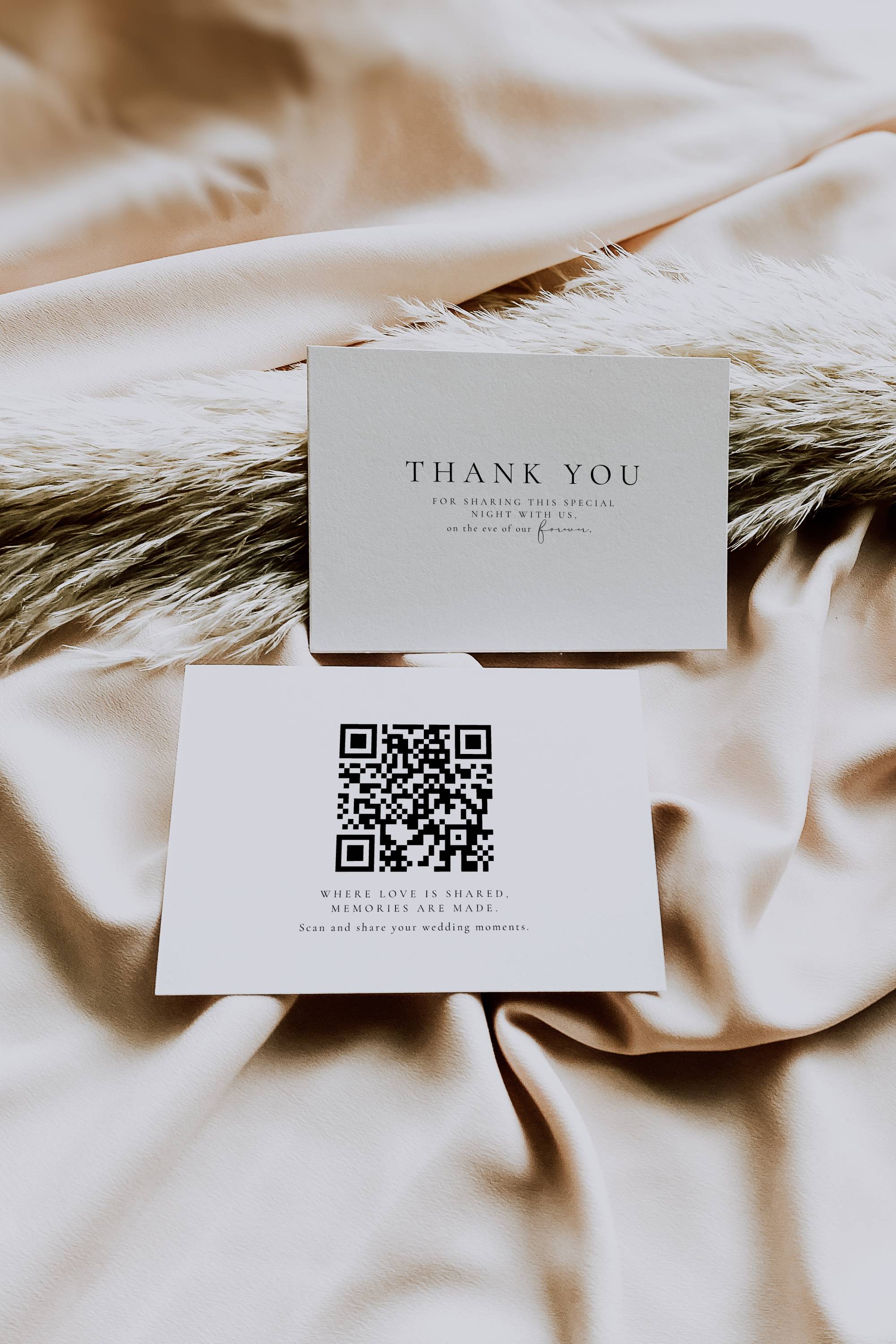 Alba Serenity Thank You Card Template with QR Code