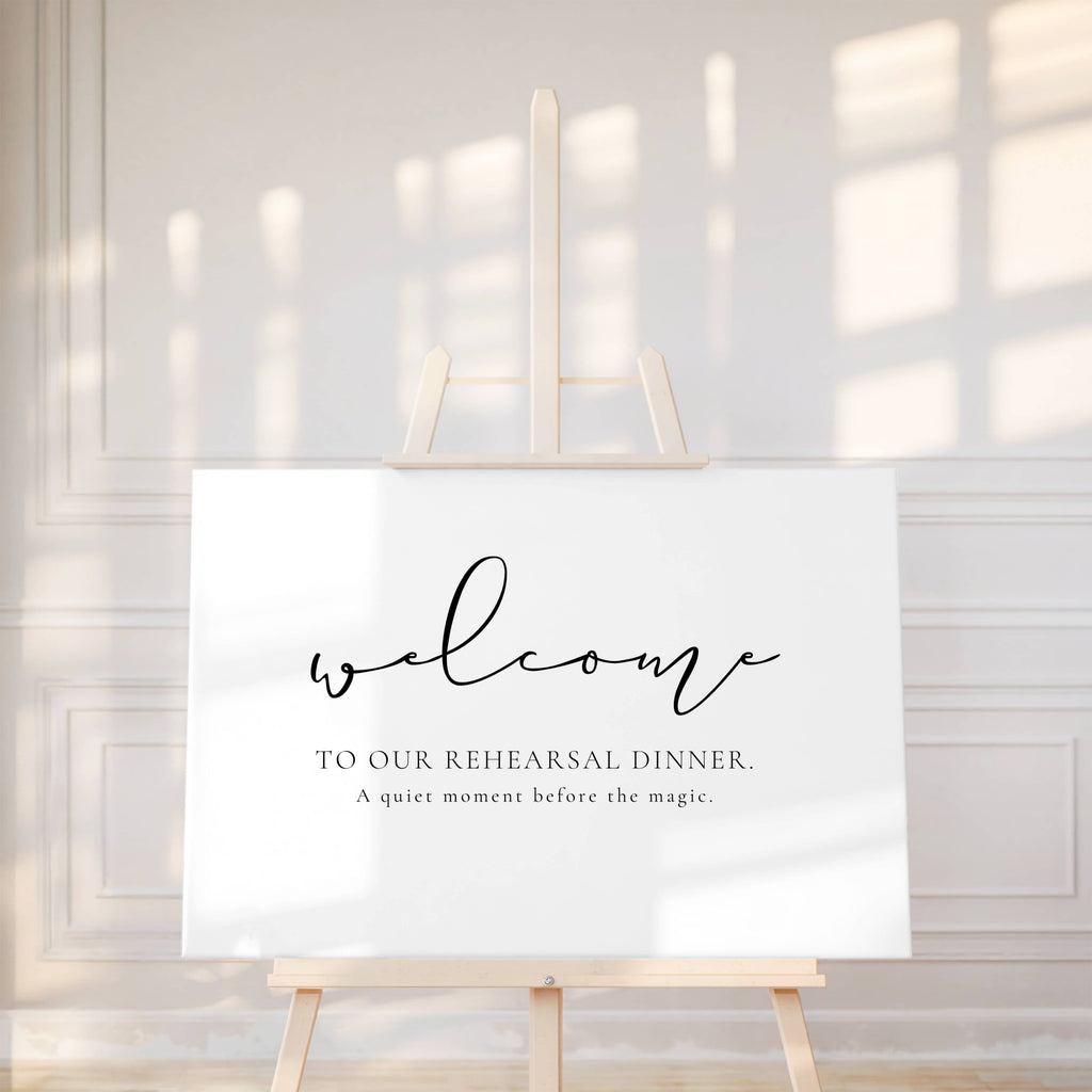 Alba Serenity Wedding Rehearsal Dinner Sign Template