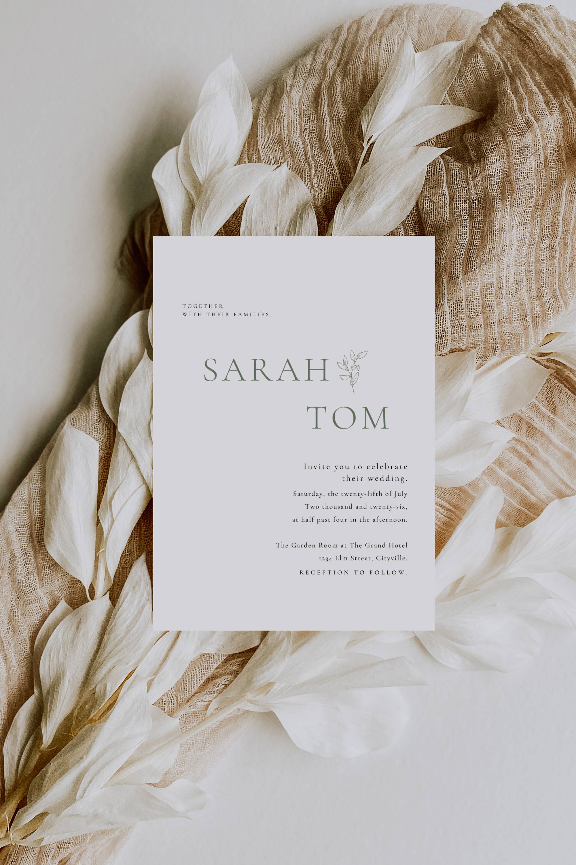 Oliva Essence Wedding Invitation Template