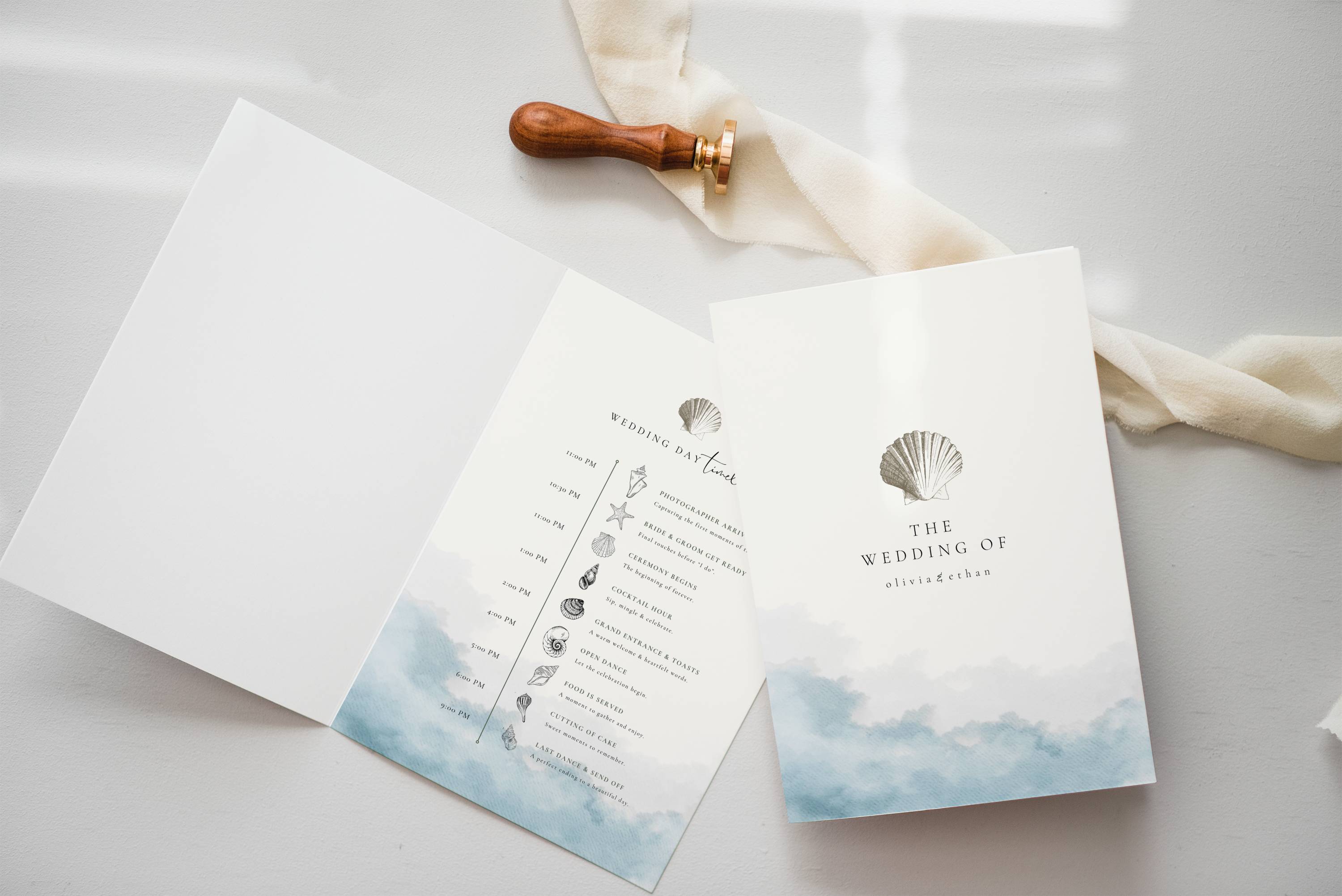 Coastal Whisper Wedding Day Itinerary Template