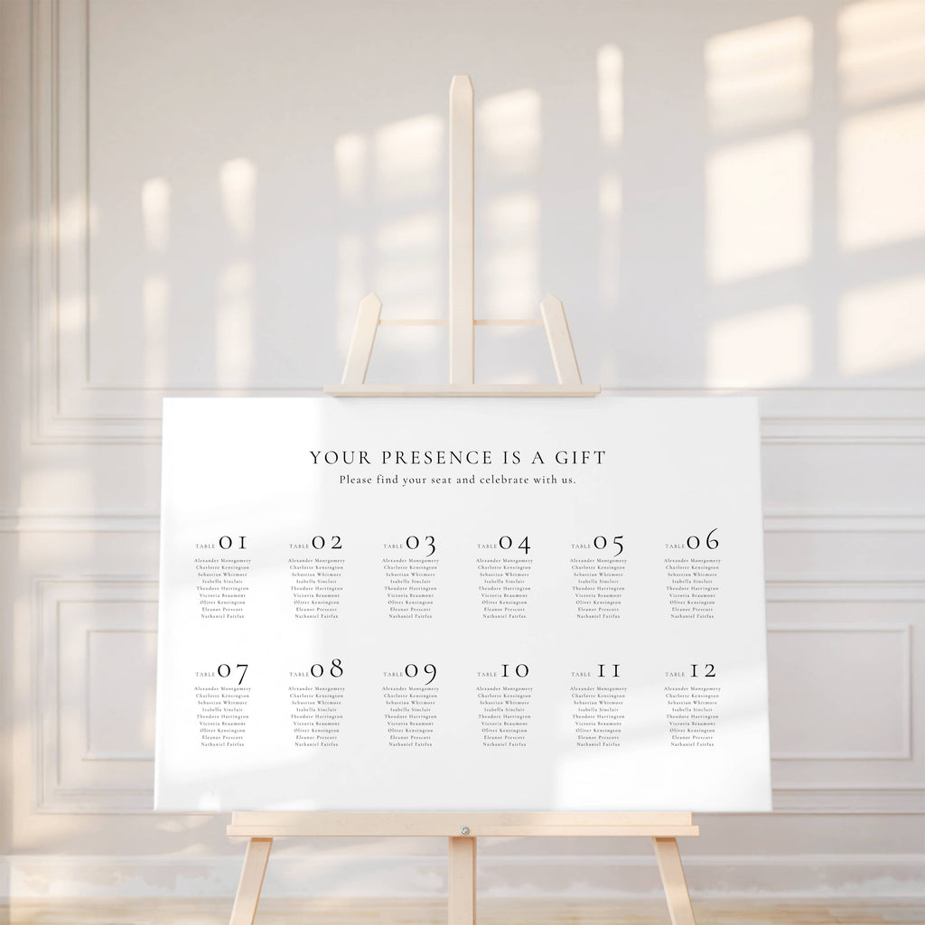 Alba Serenity Seating Chart Template