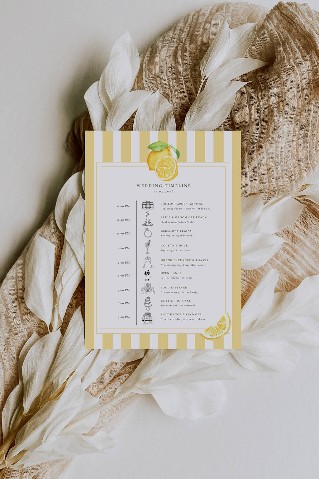 Solea Mare Wedding Day Itinerary Template