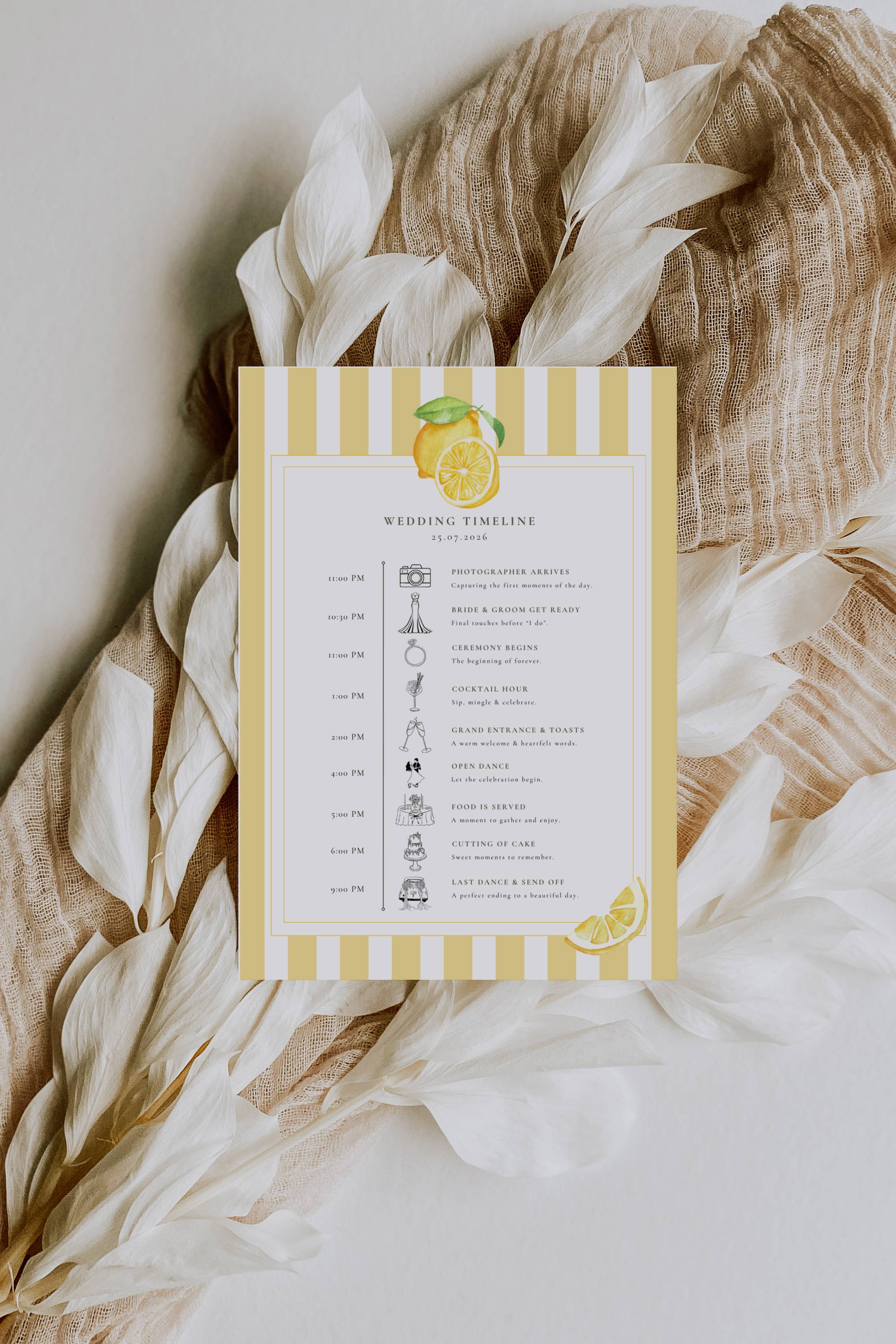 Solea Mare Wedding Day Itinerary Template
