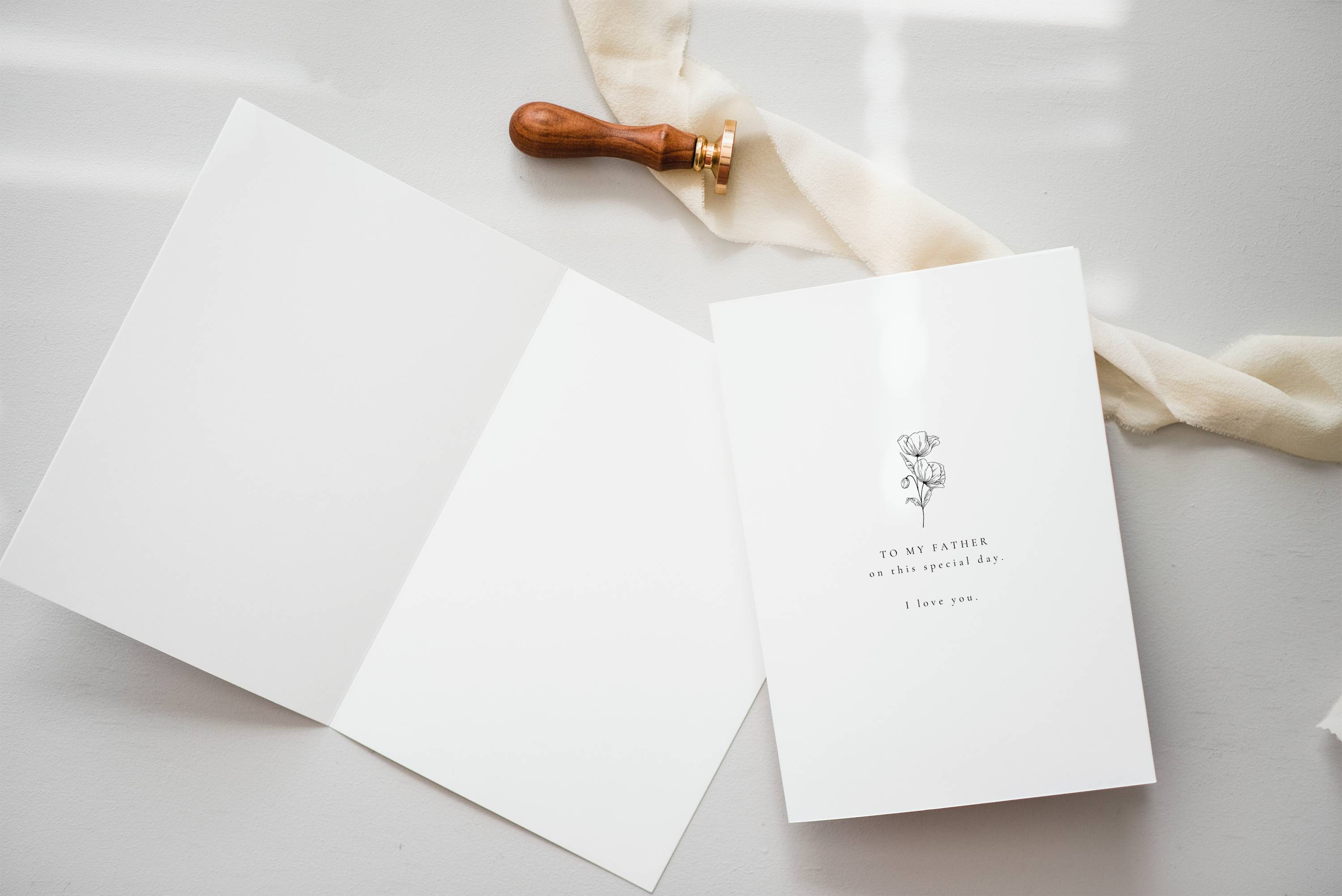 Alba Serenity Dad Card Template: Father of the Bride and Groom
