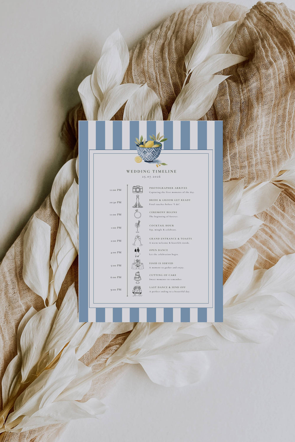 Solea Mare Wedding Day Itinerary Template