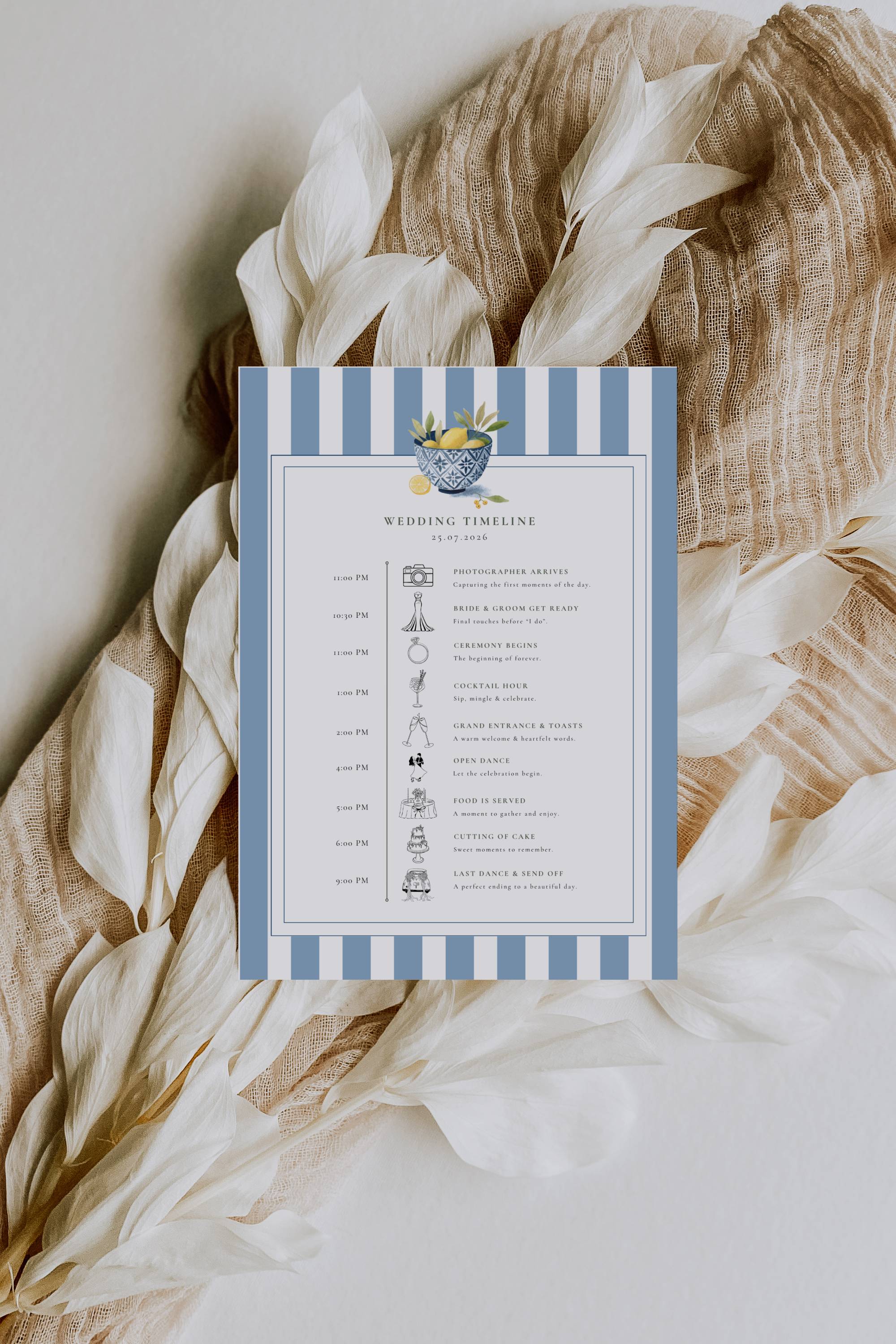 Solea Mare Wedding Day Itinerary Template
