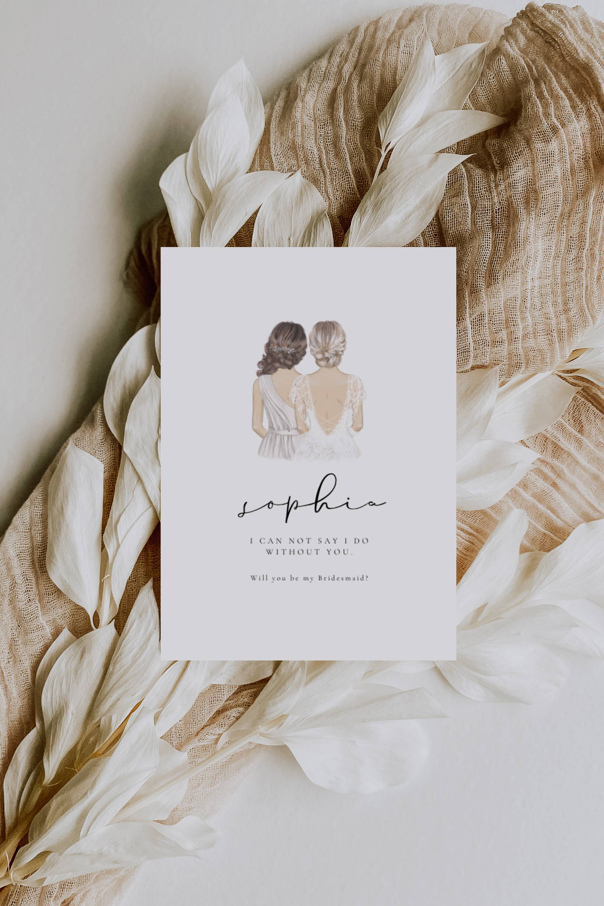 Alba Serenity Bridesmaid Info Card Template