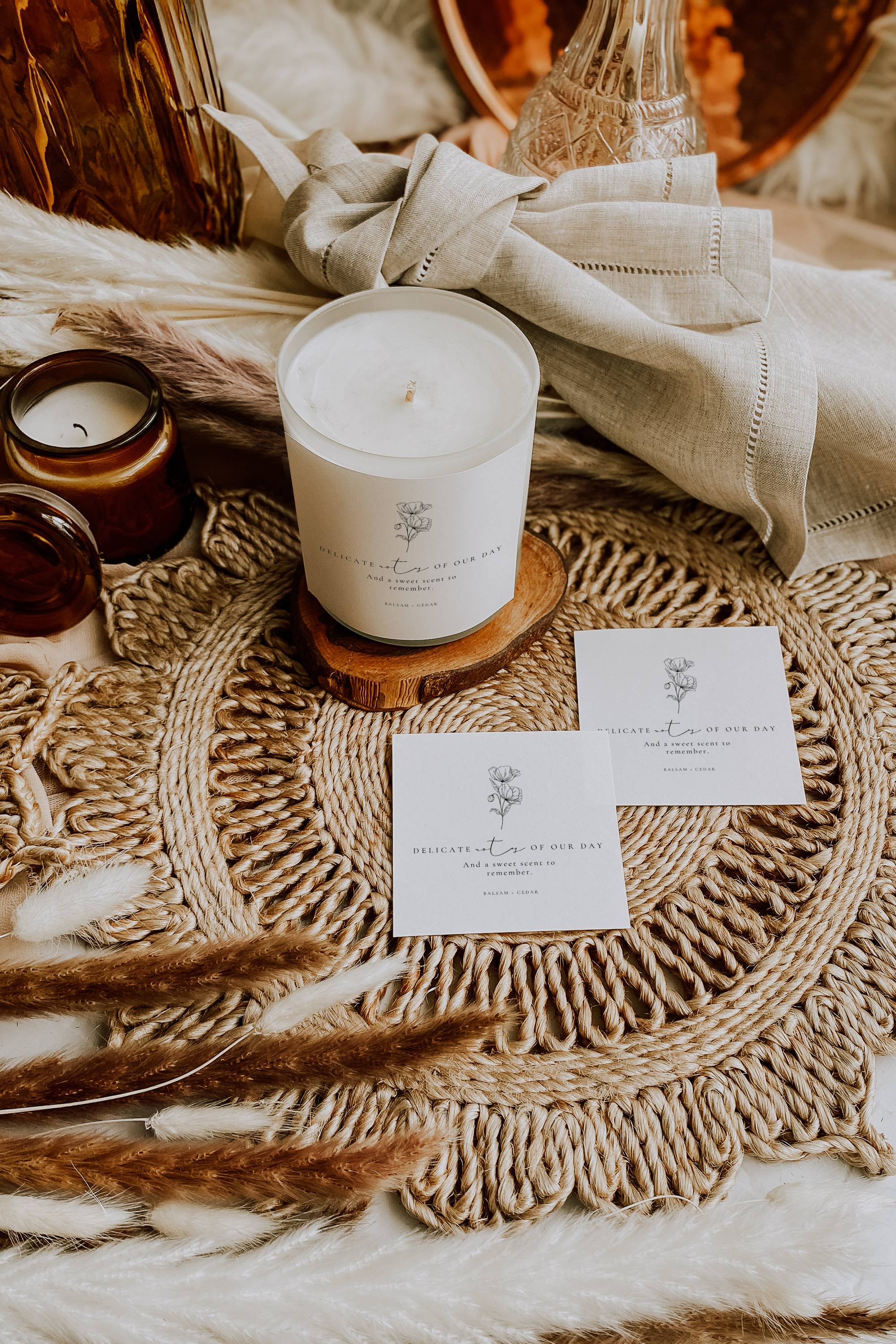 Alba Serenity Glass Candle Label Template