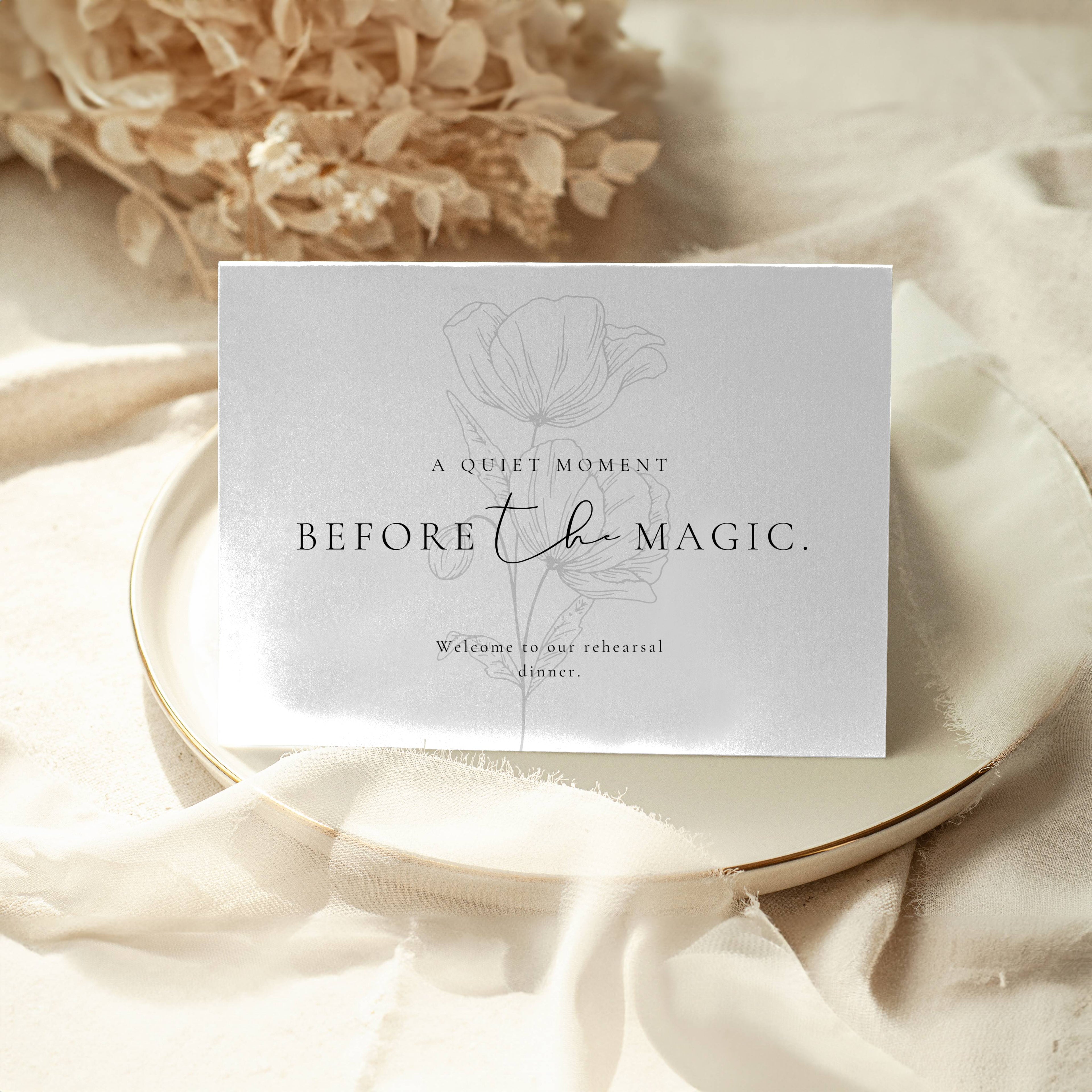 Alba Serenity Wedding Rehearsal Dinner Sign Template