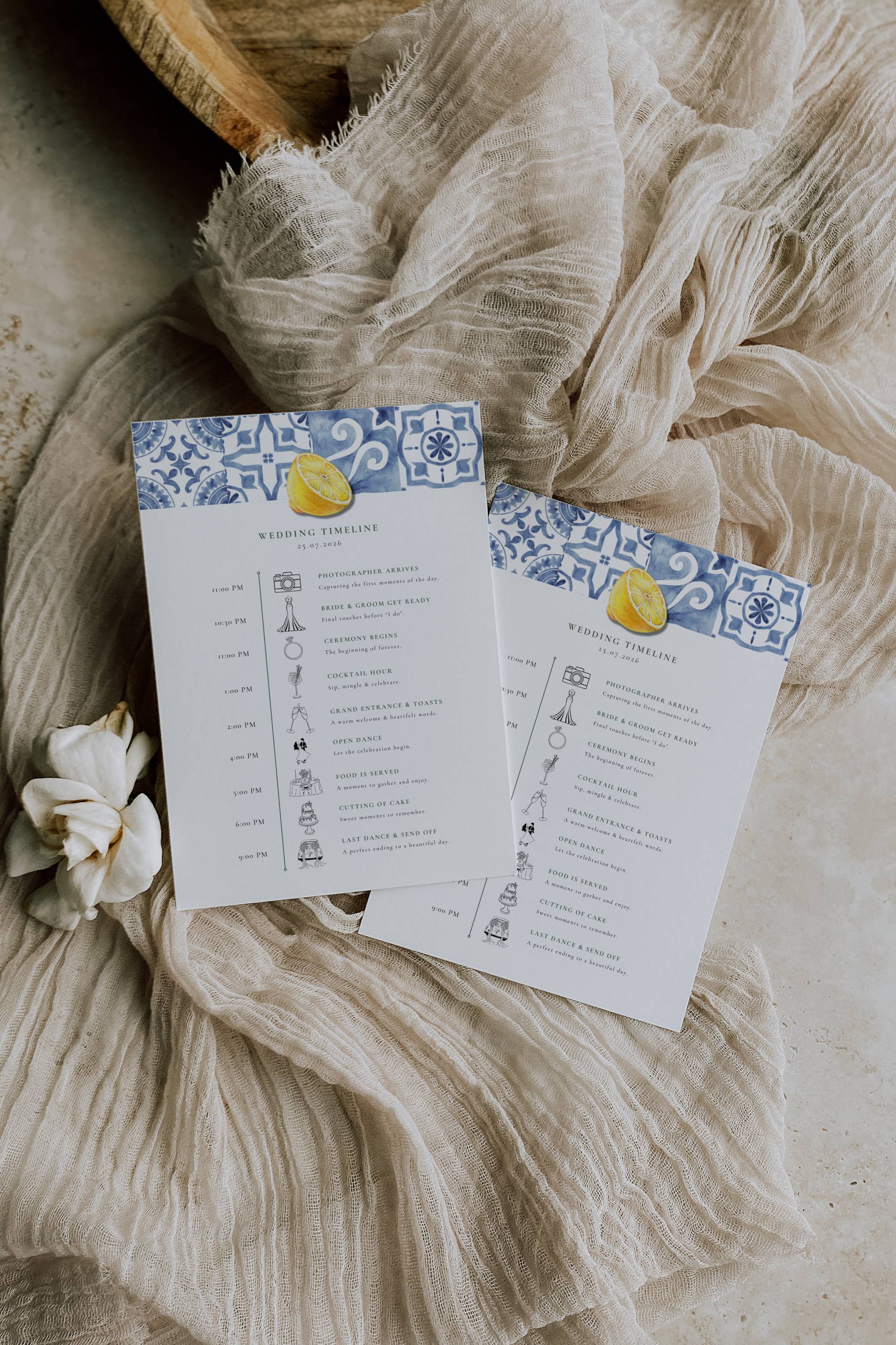 Solea Mare Wedding Day Itinerary Template