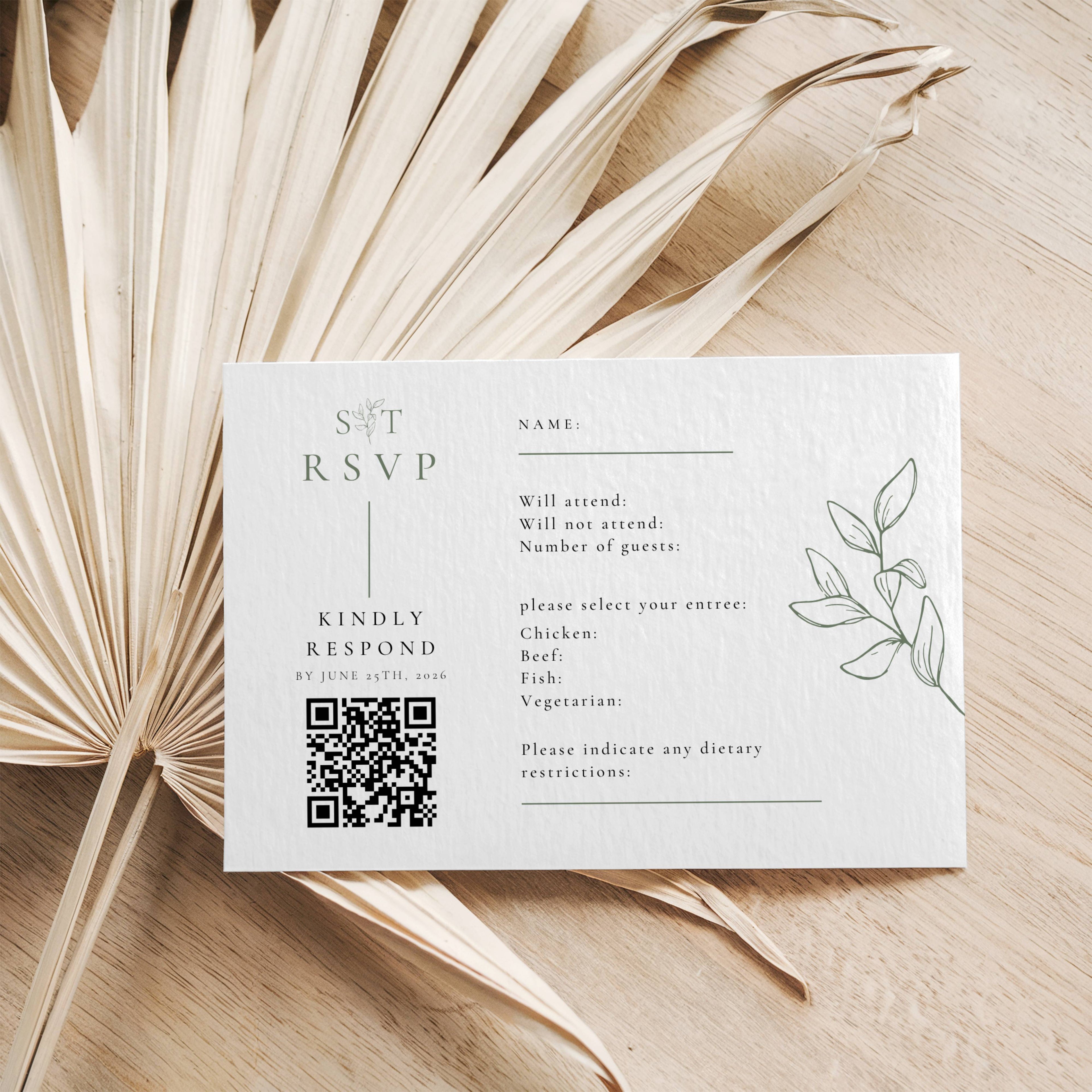 Oliva Essence RSVP Card Template
