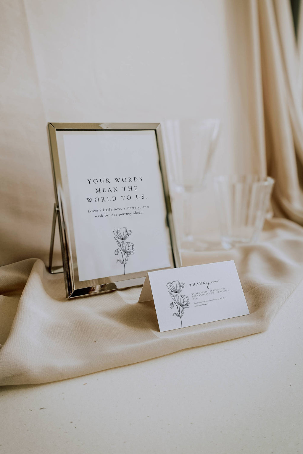 Alba Serenity Guest Book Wedding Sign Template