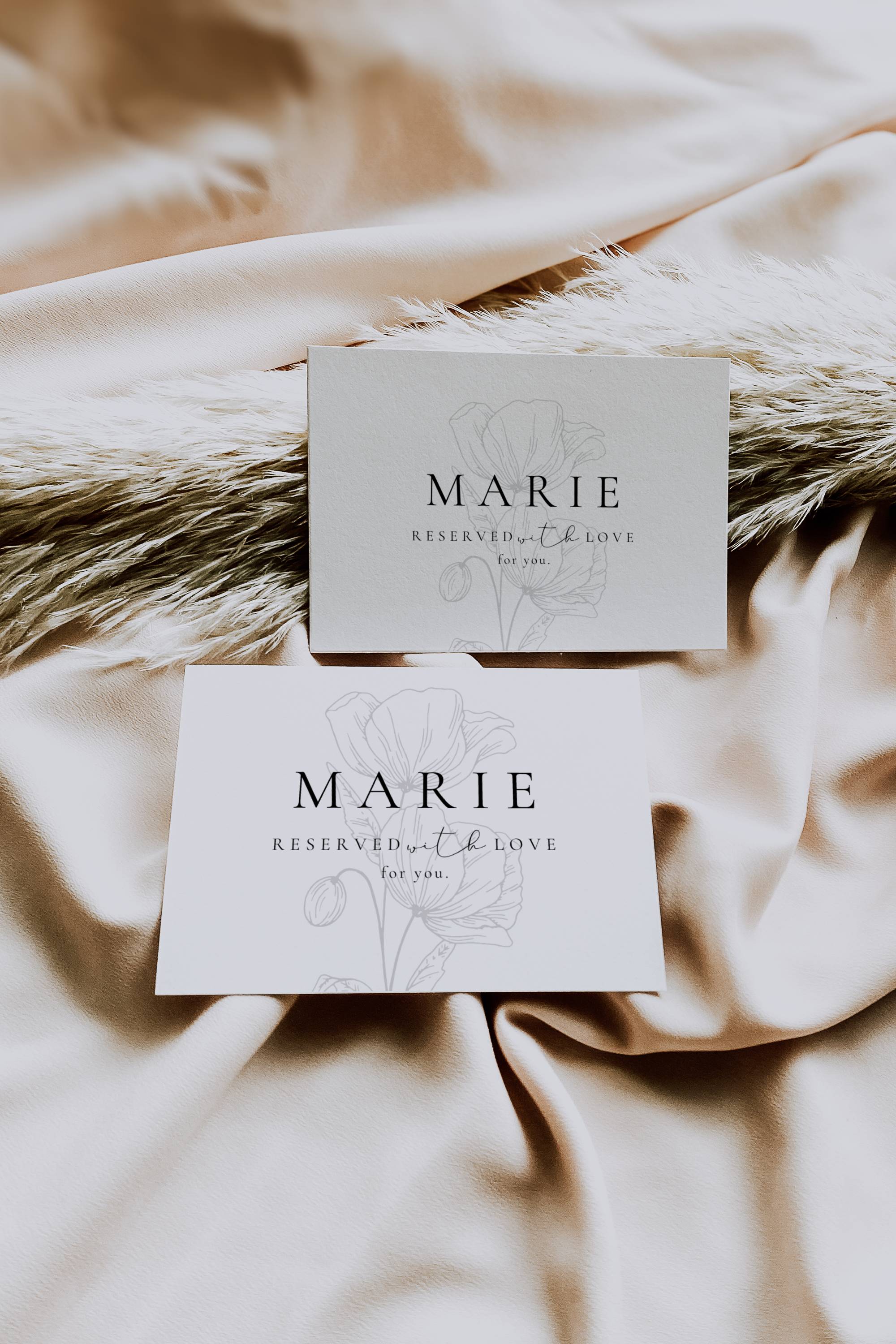 Alba Serenity Flat Wedding Place Card Template