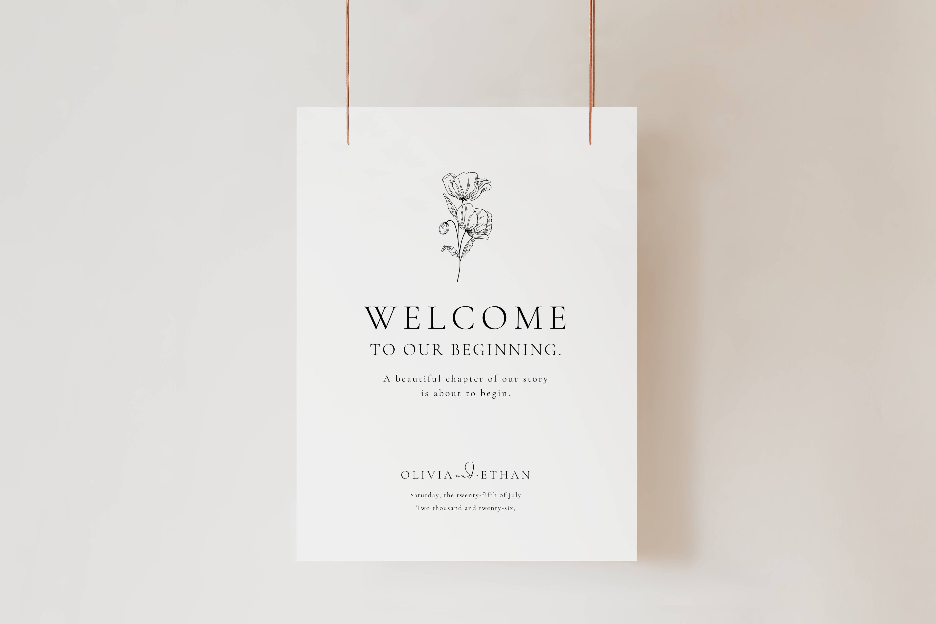 Alba Serenity Welcome Sign Template
