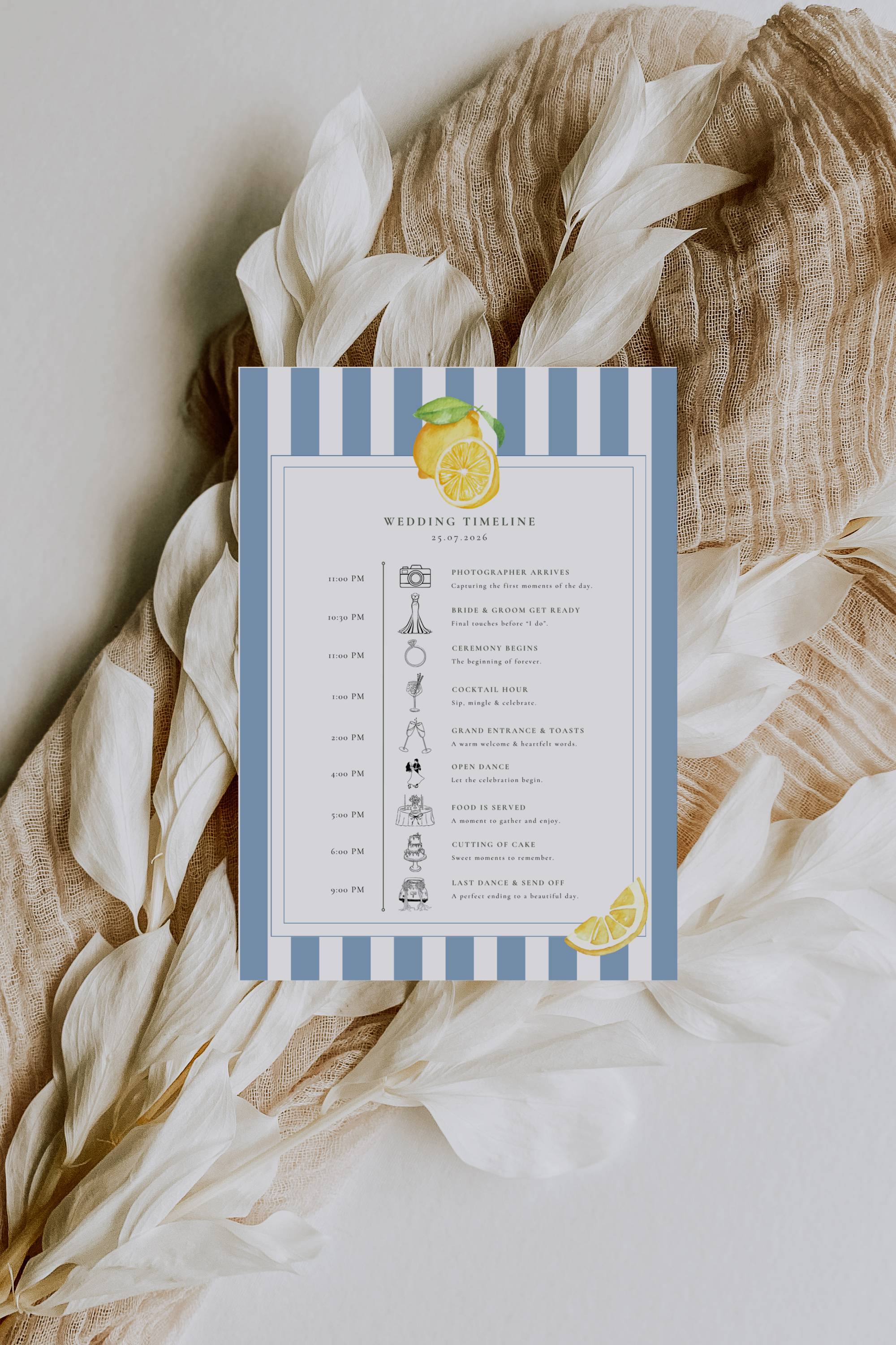 Solea Mare Wedding Day Itinerary Template