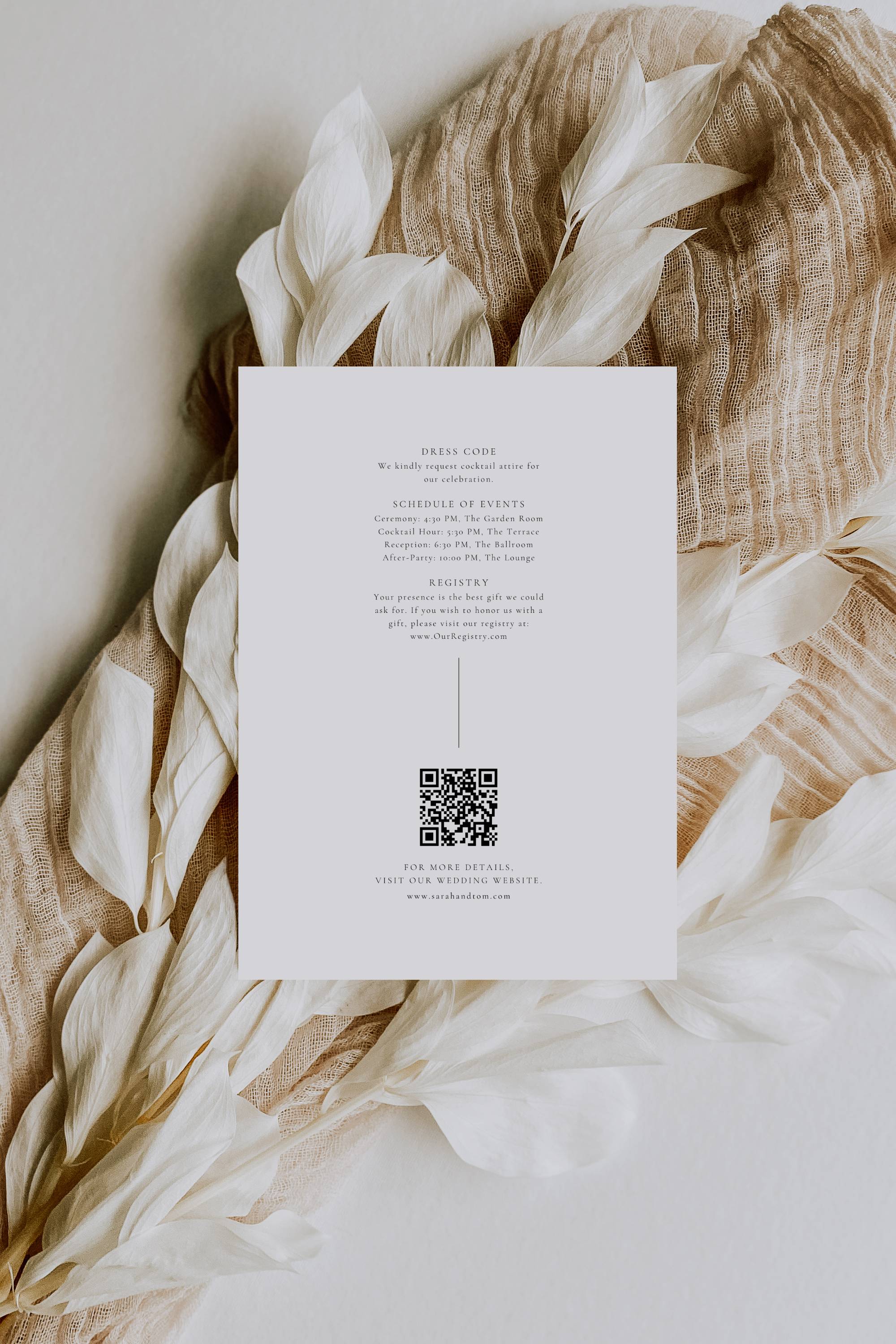 Oliva Essence Details Card Template with QR Code