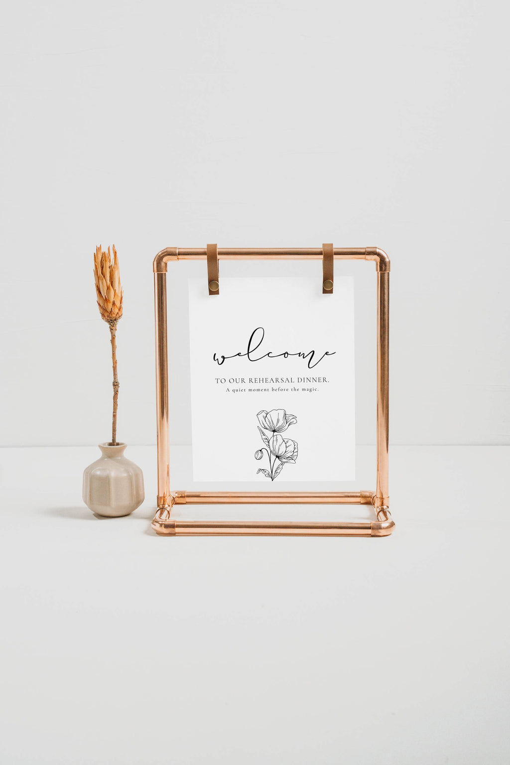Alba Serenity Wedding Rehearsal Dinner Sign Template