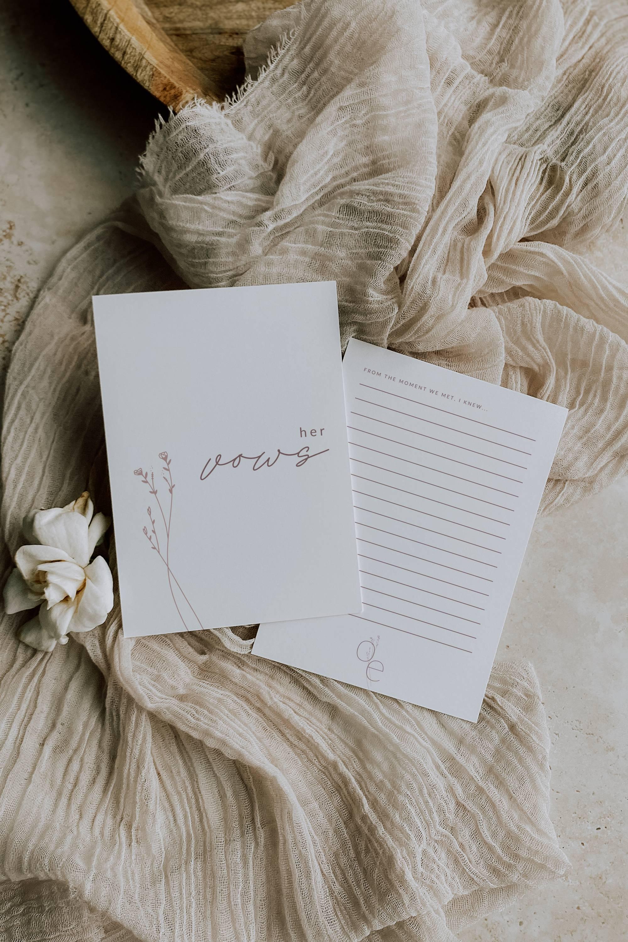 Modern Romantic Her Vows Template