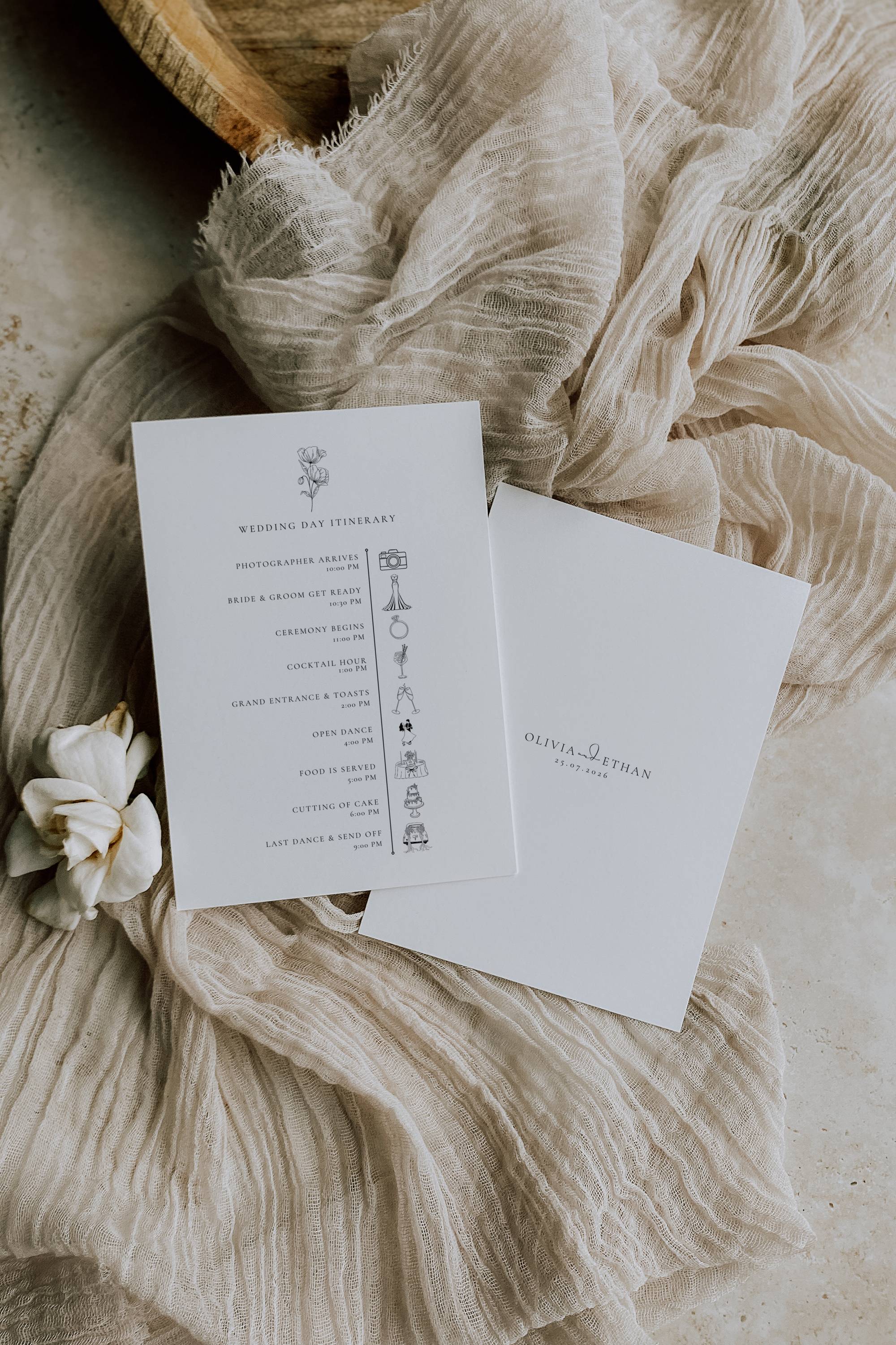 Alba Serenity Wedding Itinerary Template