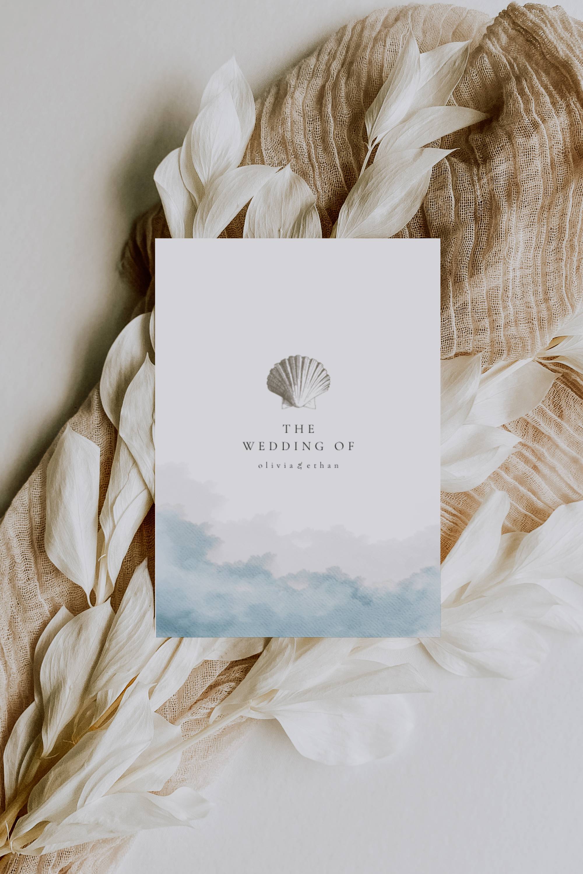 Coastal Whisper Bridesmaid Info Card Template Bundle