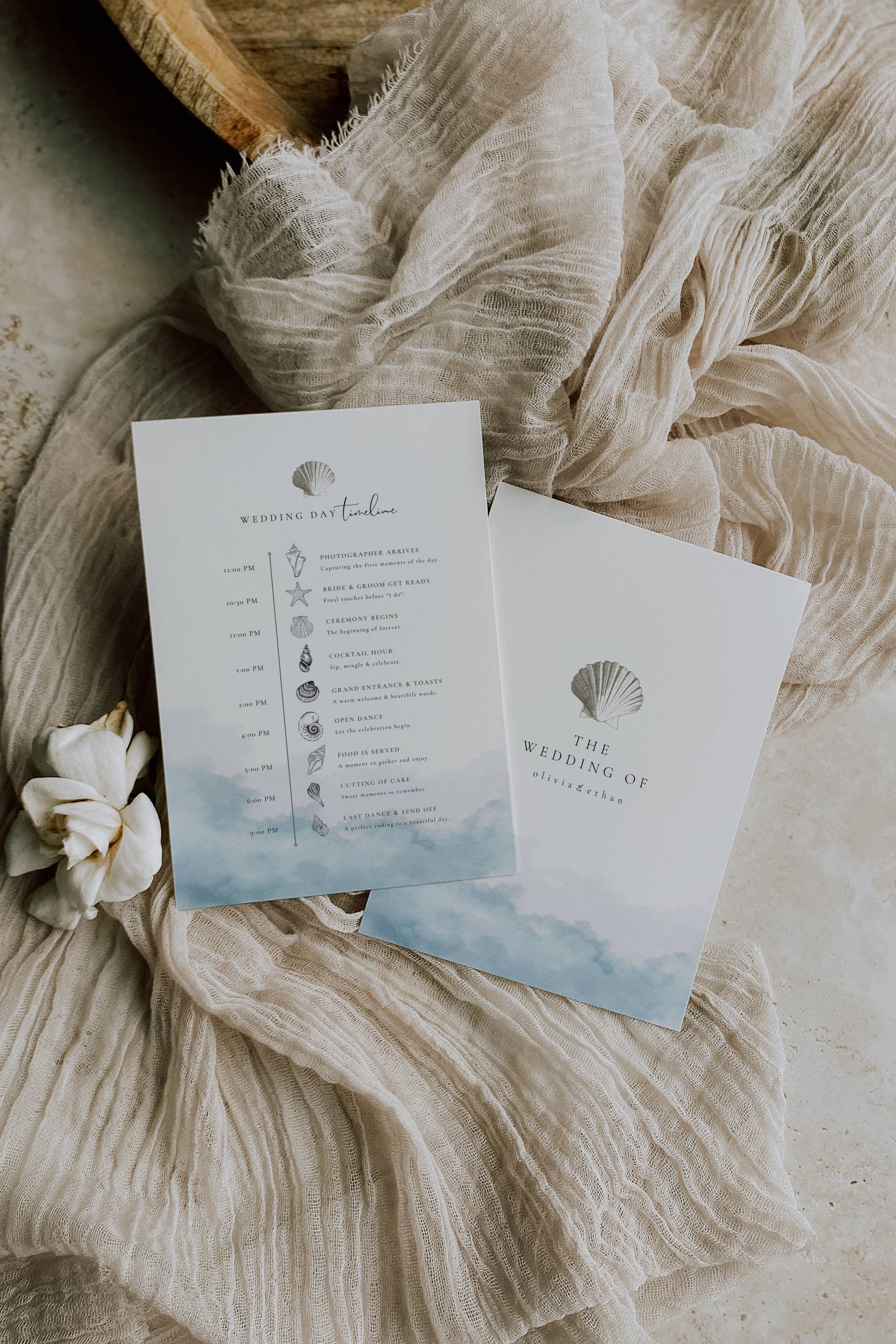 Coastal Whisper Wedding Day Itinerary Template