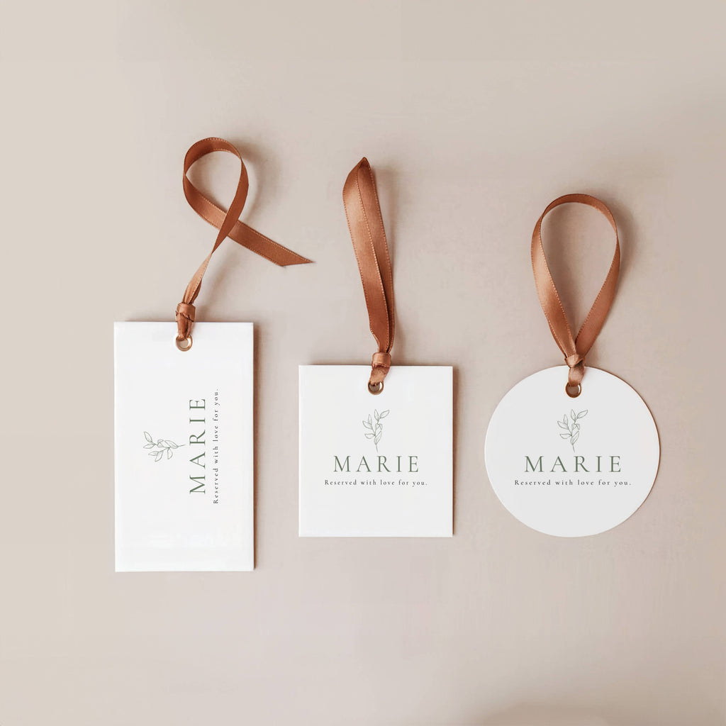 Oliva Essence Wedding Menu Name Tag Template