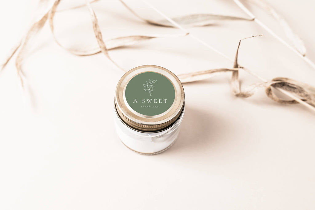 Oliva Essence Wedding Favor Sticker Template