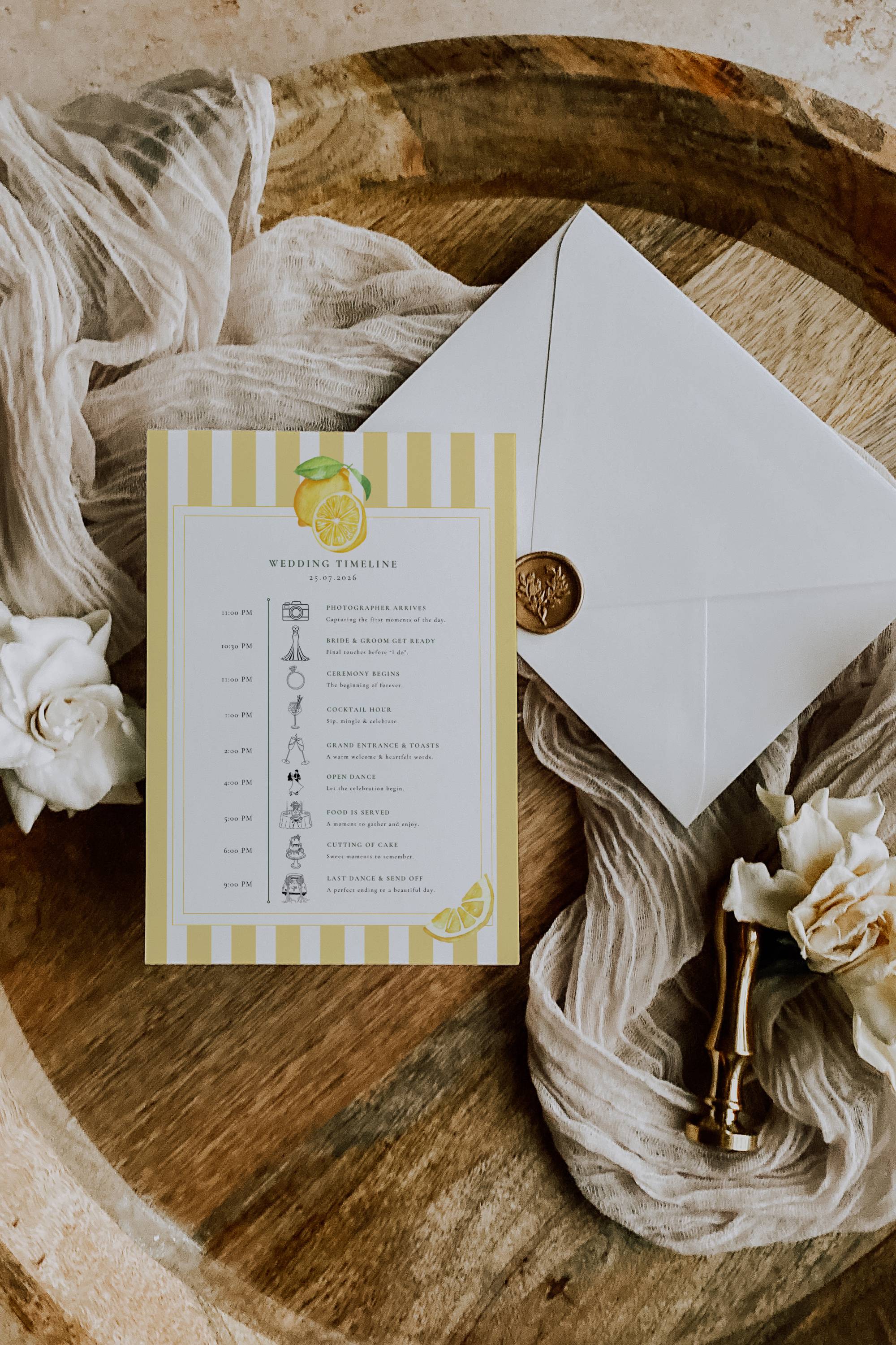 Solea Mare Wedding Day Itinerary Template