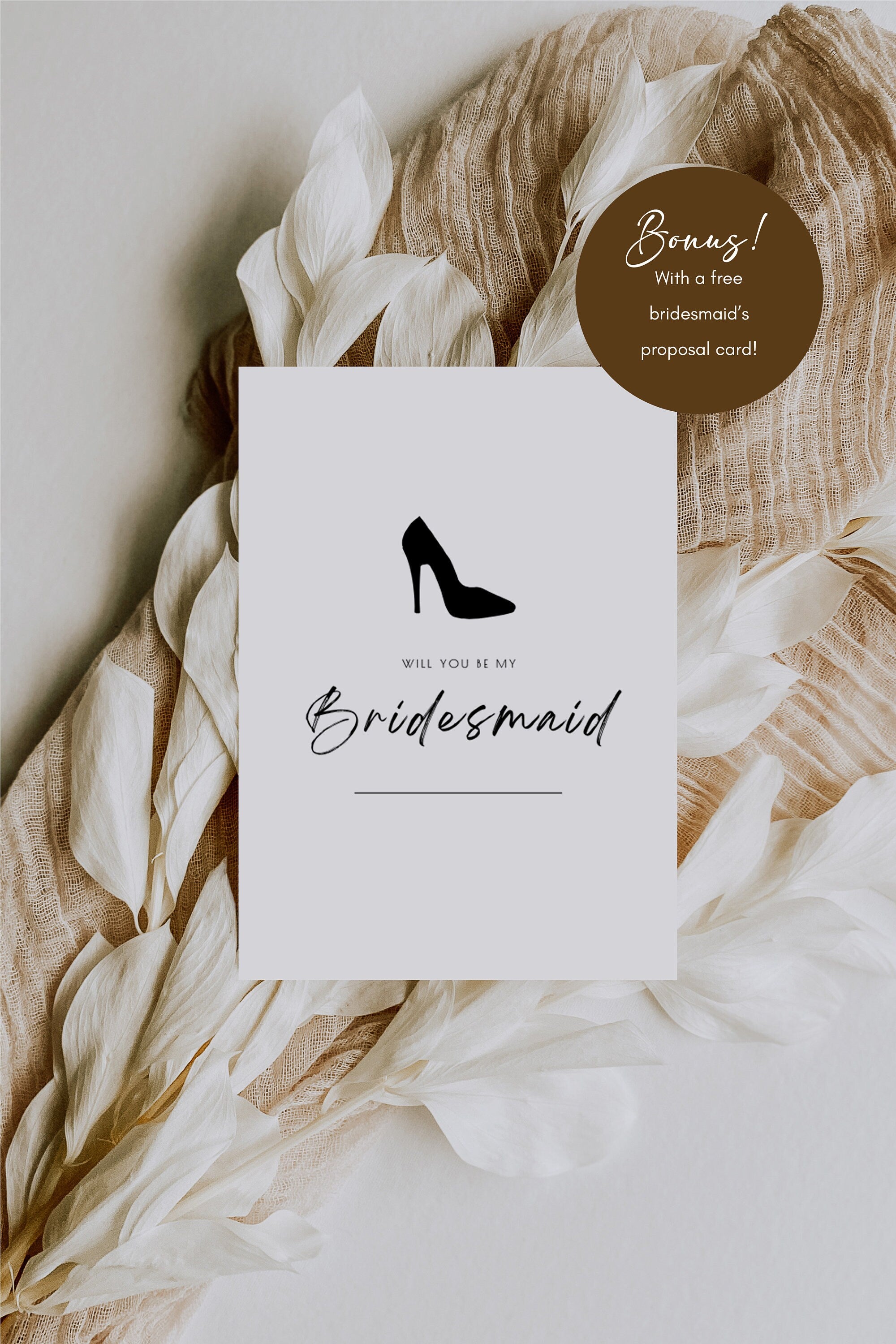 Modern Romantic Bridesmaid Info Card Template