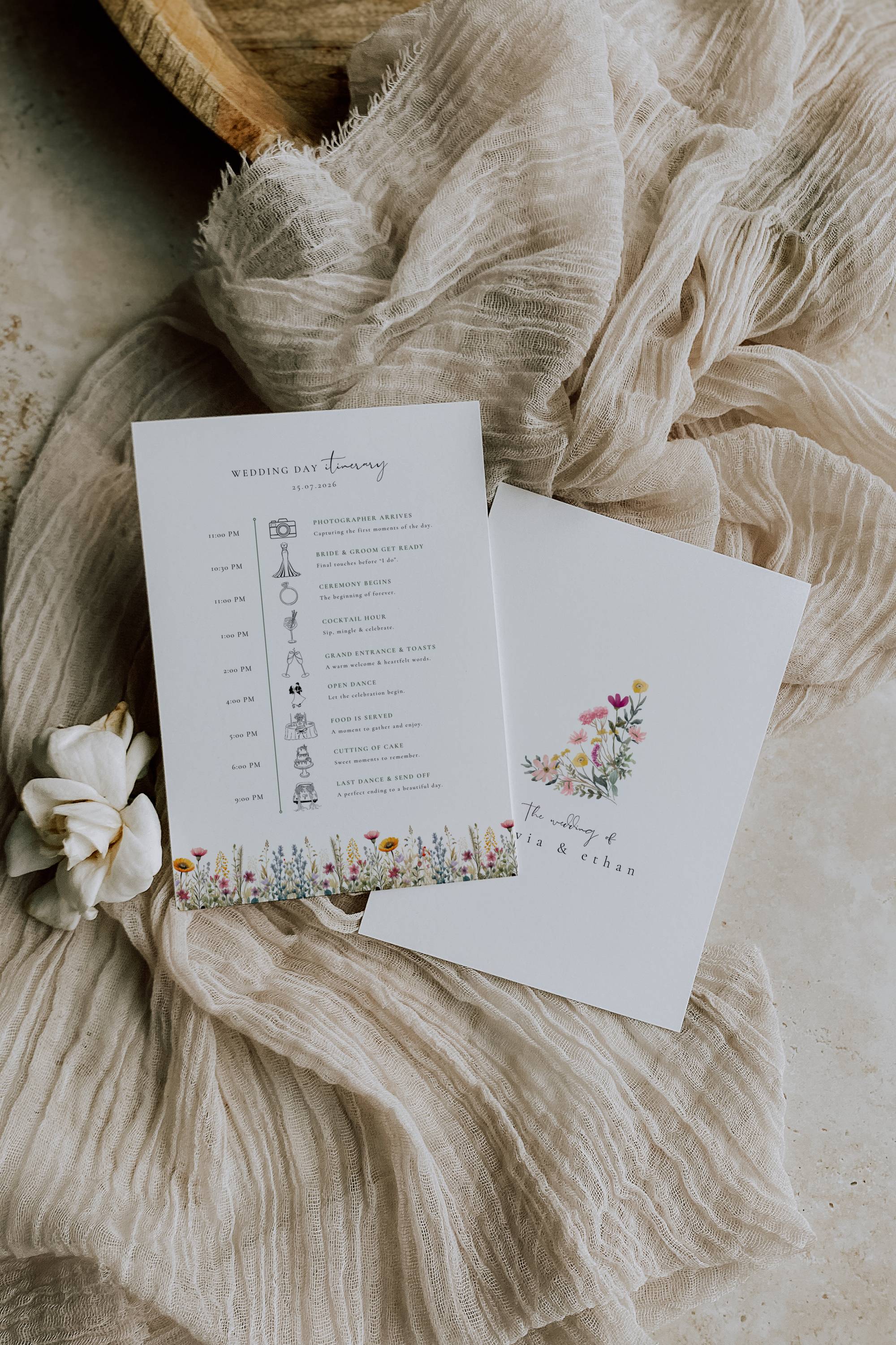 Aurora Valea Wedding Day Itinerary Template