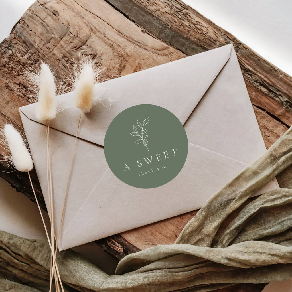 Oliva Essence Wedding Favor Sticker Template